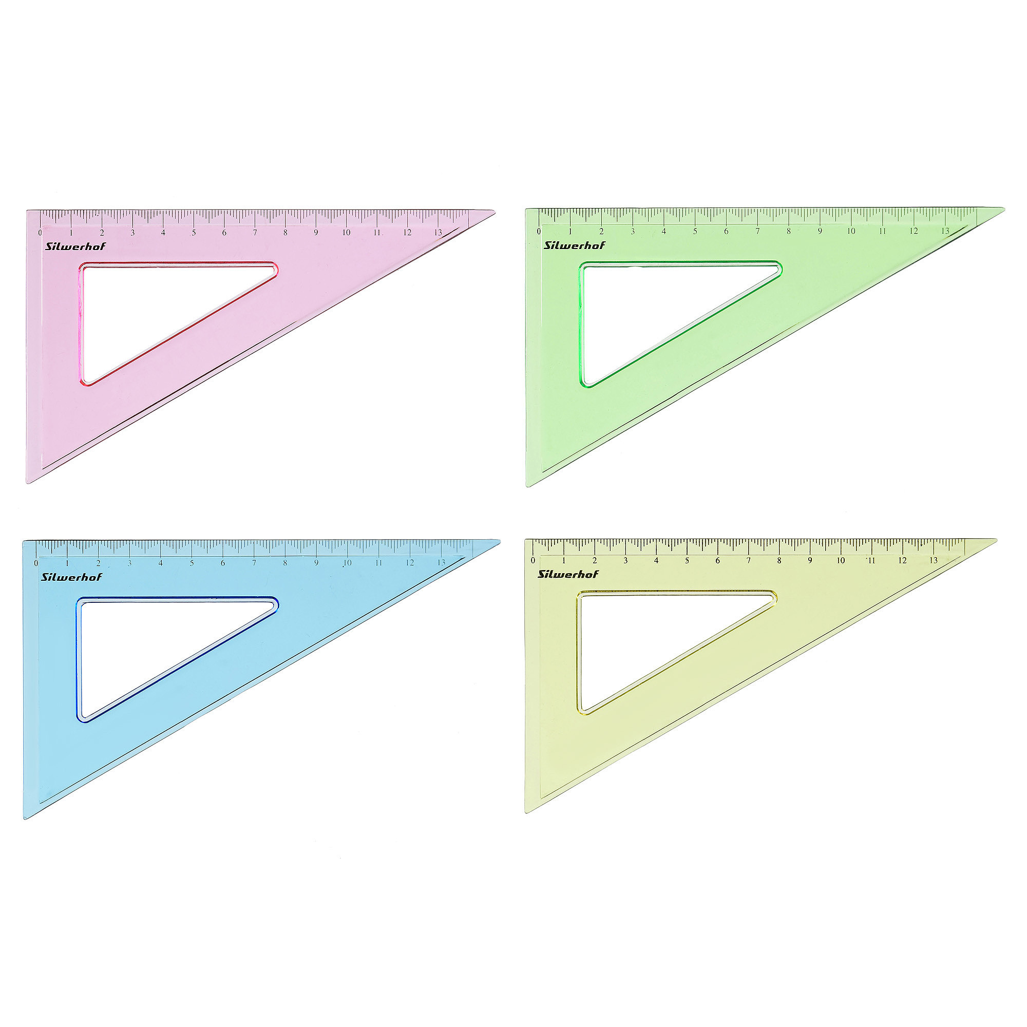 набор школьных линеек на белом фоне