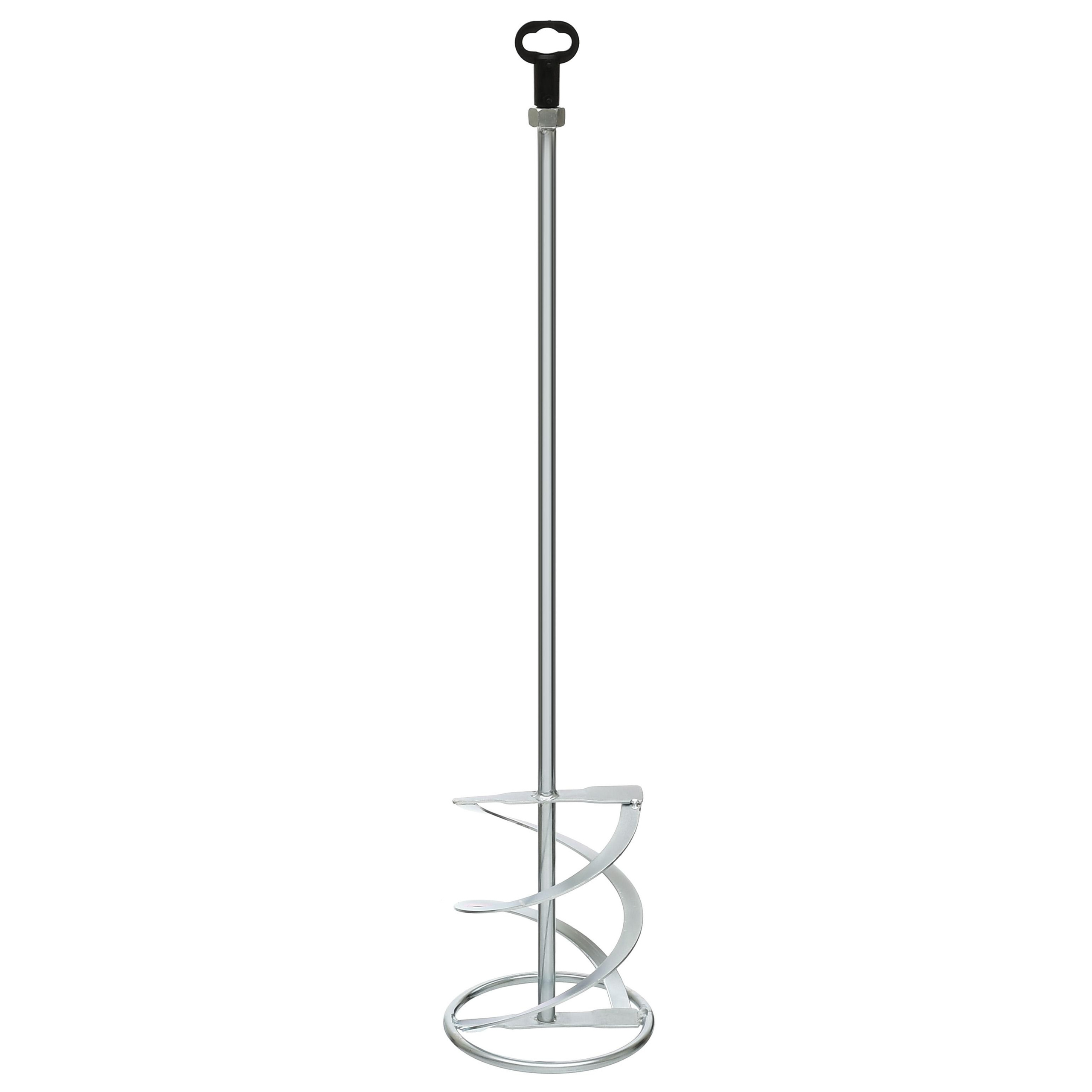 оцинкованный металлический миксер для строительных смесей на белом фоне