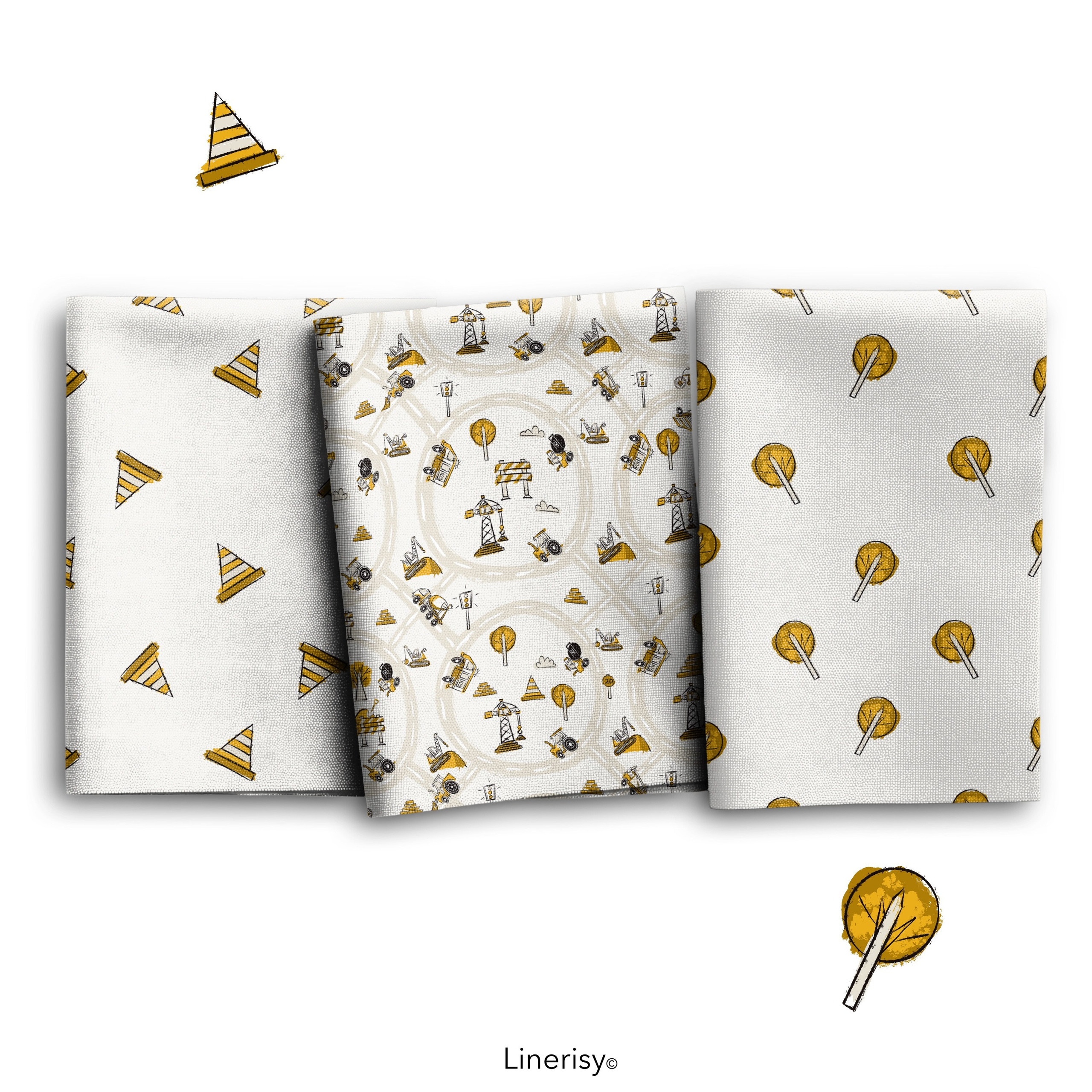 Набор бесшовных паттернов  «ПОЕХАЛИ?». Художник-иллюстратор Евгения Бекренёва