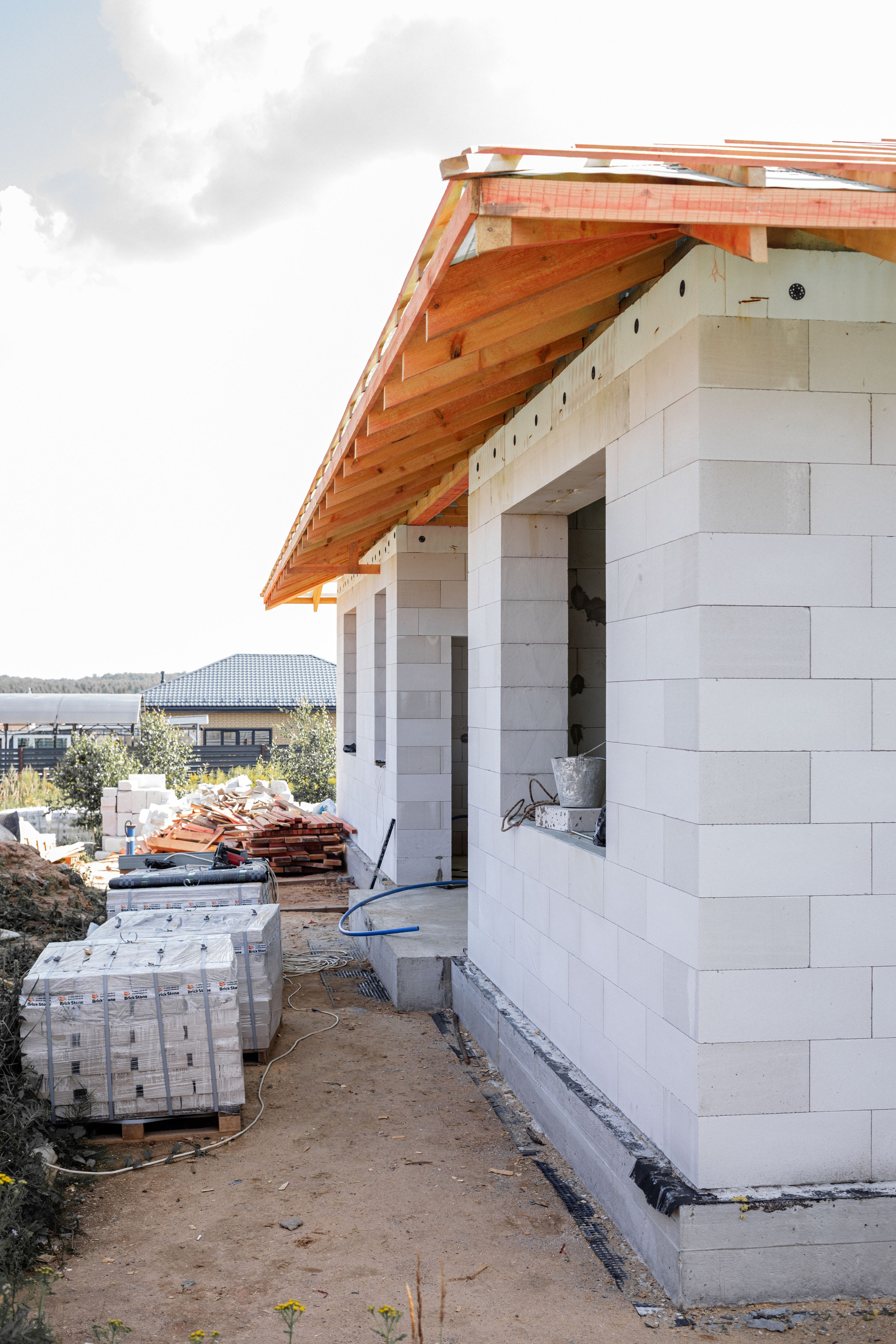 Строительство дома 205 м² под ключ в Москве и МО | Фундамент плита, стены ГСБ, кровля металлочерепица. Строительная компания «Милый дом» МД. Москва и Московская область