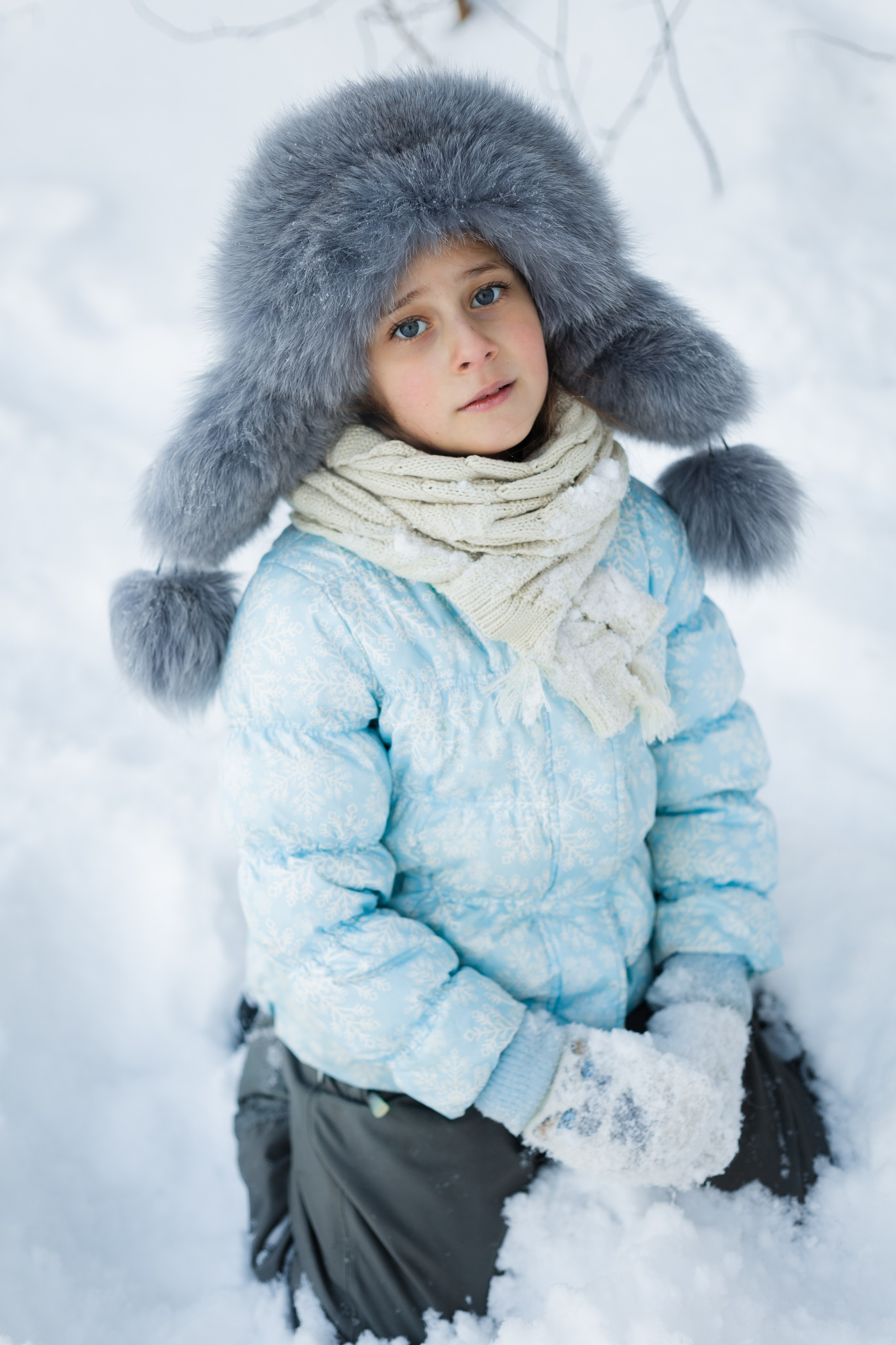 Зимняя прогулка с собакой. Детская фотосессия. Семейный и детский фотограф в Санкт-Петербурге Павлова Елена