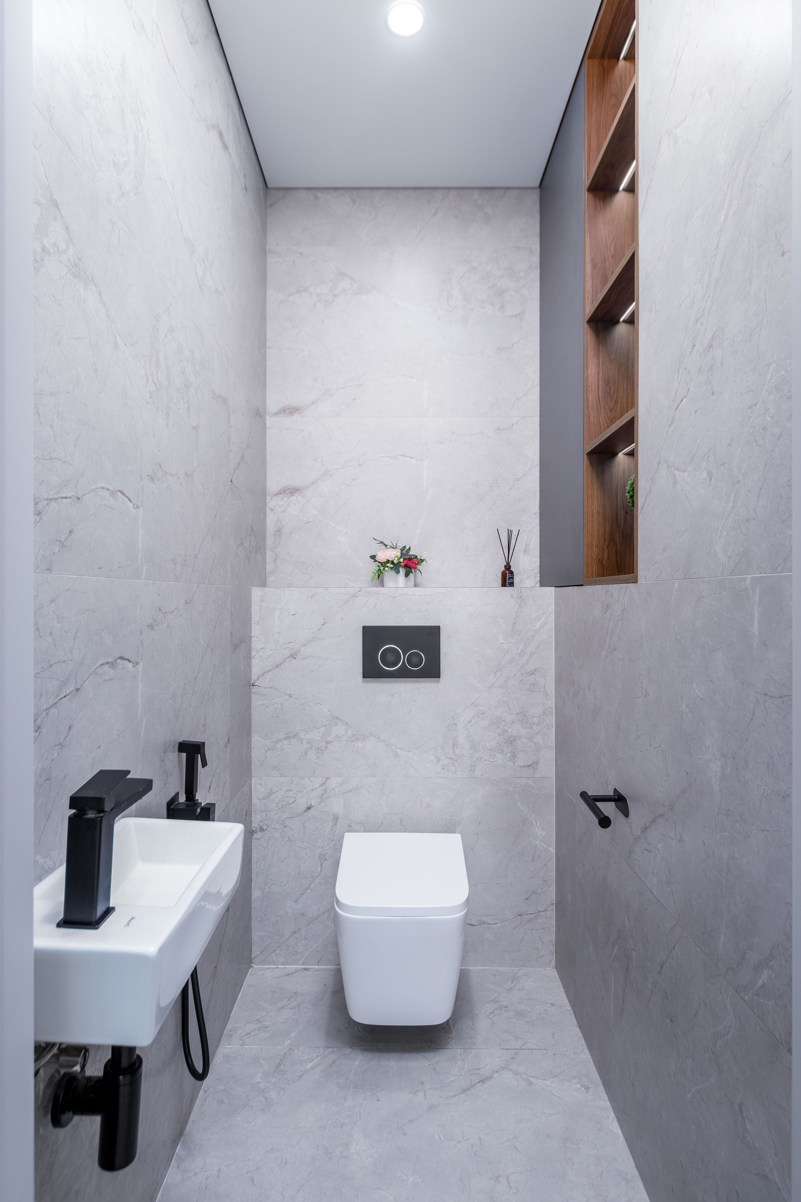 Фото интерьера санузла в трехкомнатной квартире в ЖК Минск Мир