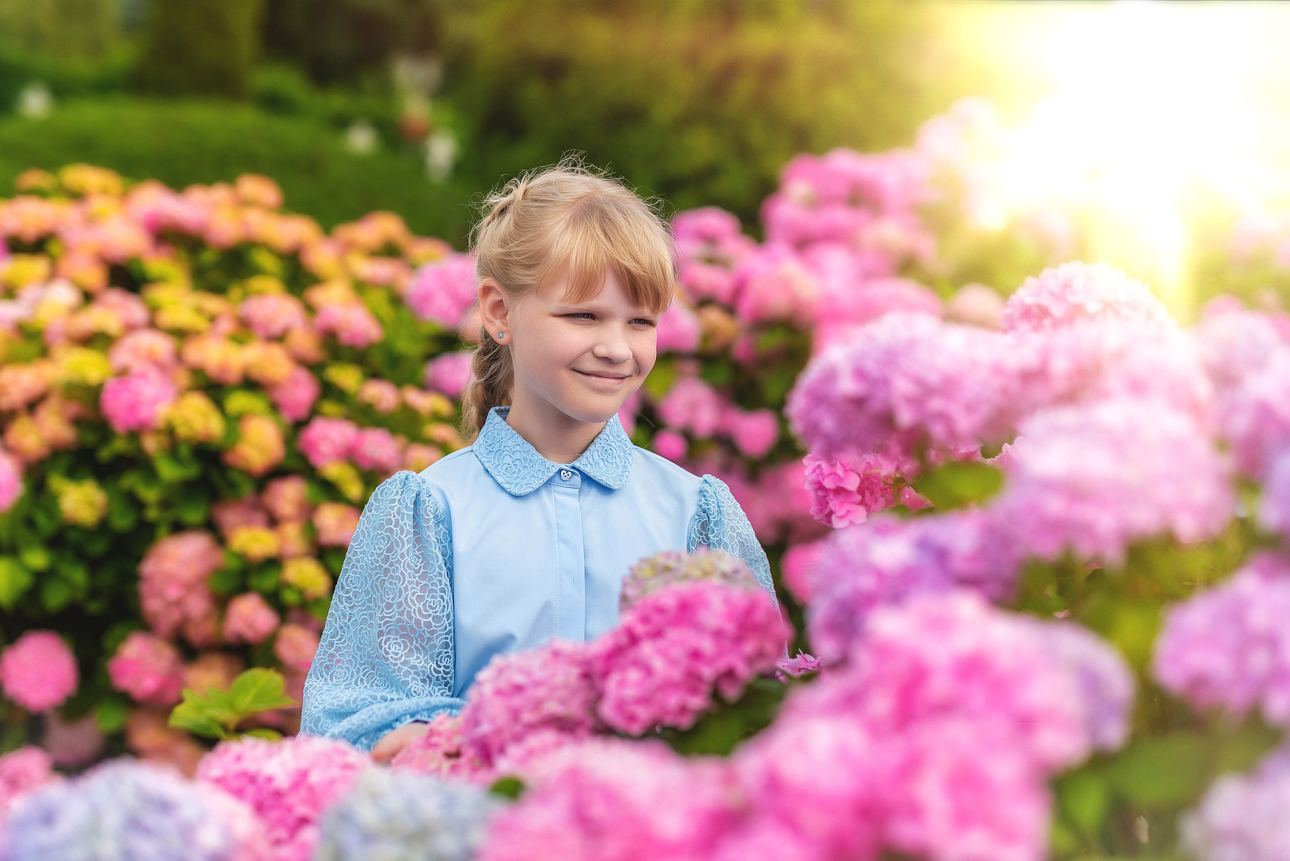Фотосессия в розовых гортензиях. Семейный, детский фотограф в Воронеже Анна Никитина