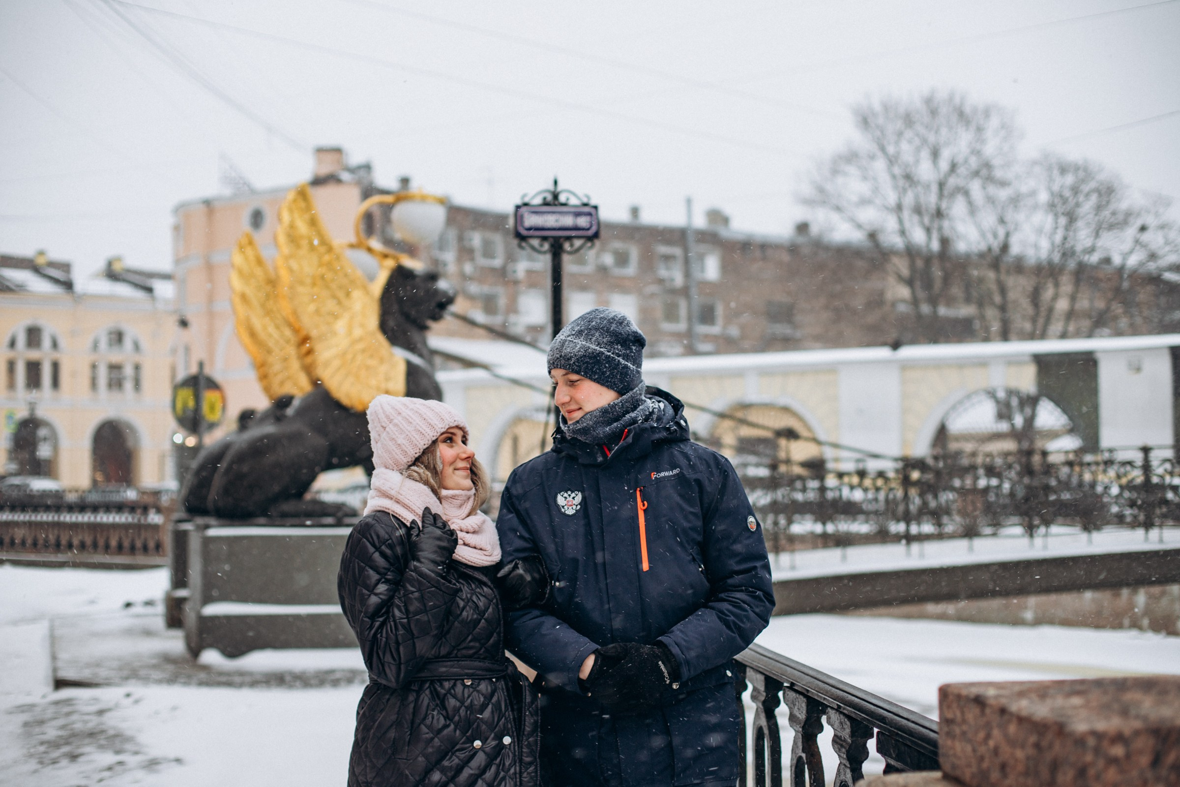 Юрий и Ирина в феврале. Фотопрогулка в Петербурге. Индивидуальный и семейный фотограф в Санкт-Петербурге