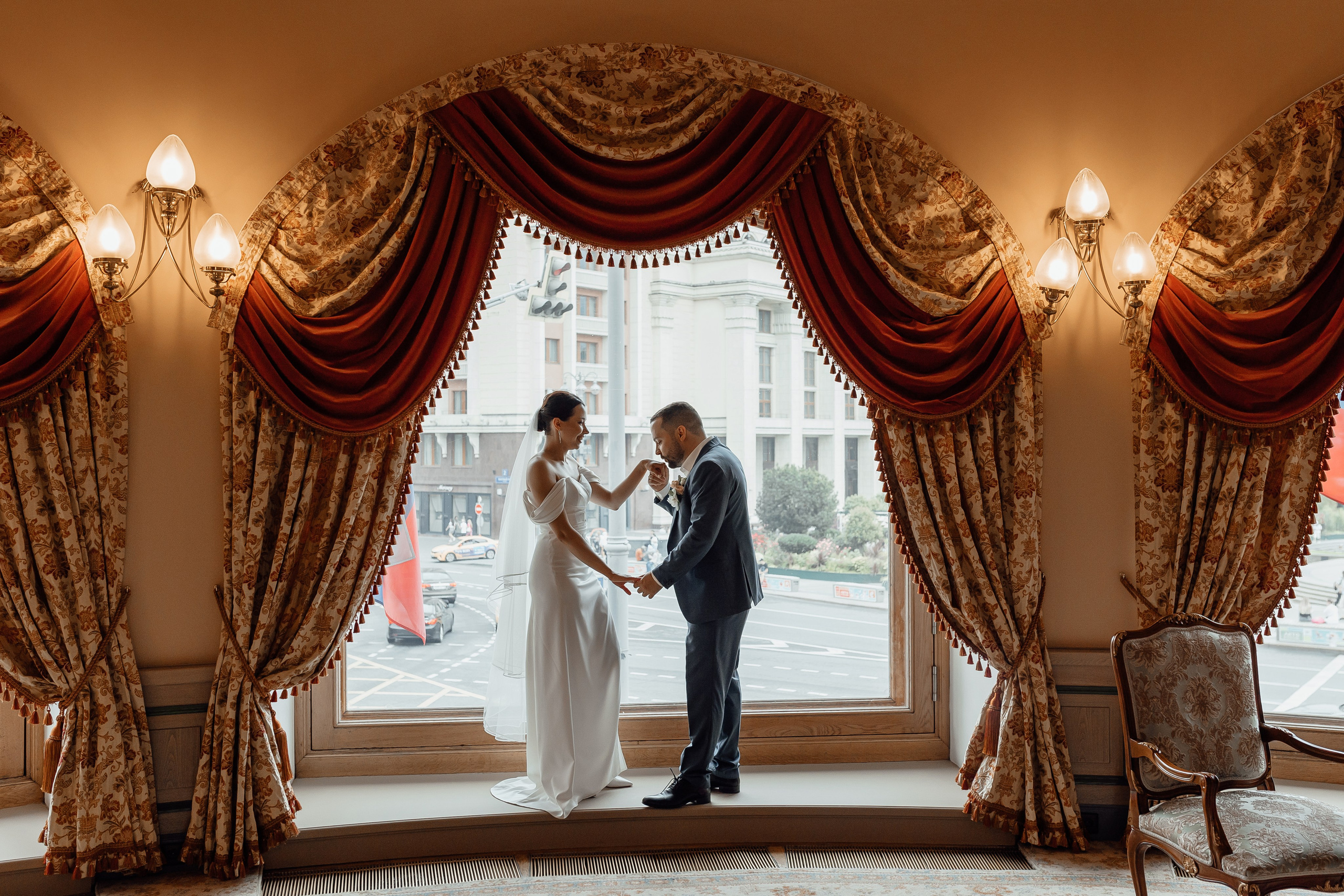 свадебная фотосессия в гостинице Националь в Москве