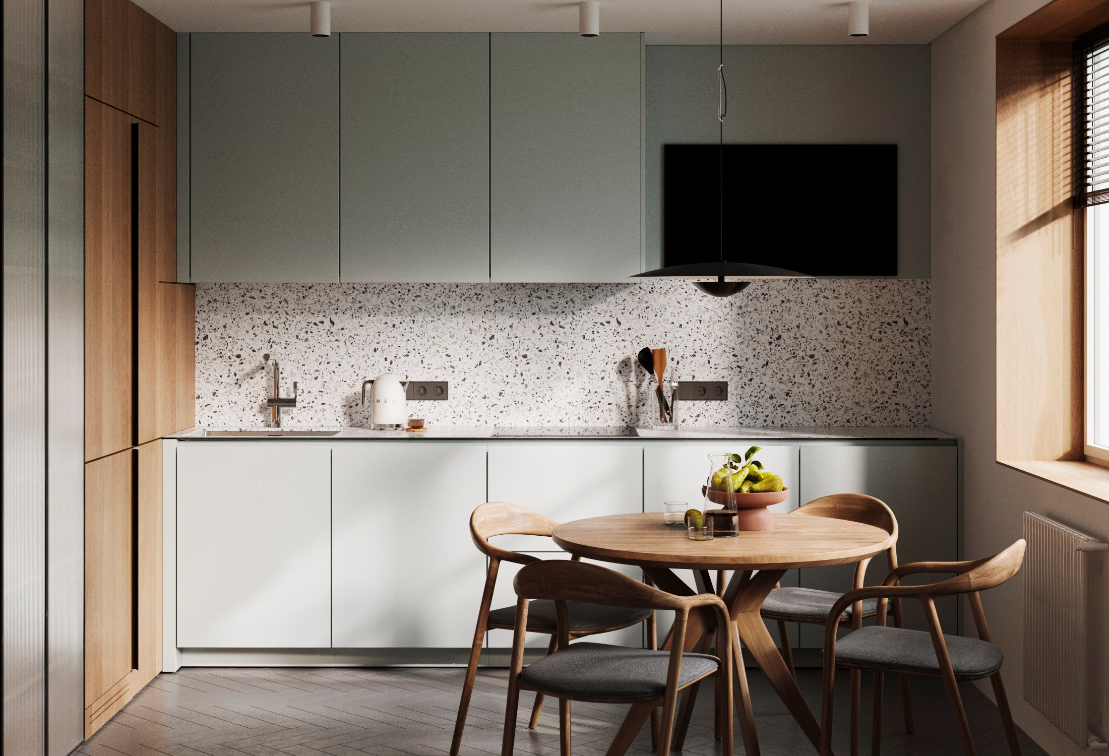 кухня в современном стиле, скандинавский стиль, дизайн кухни, дизайн интерьера, минимализм