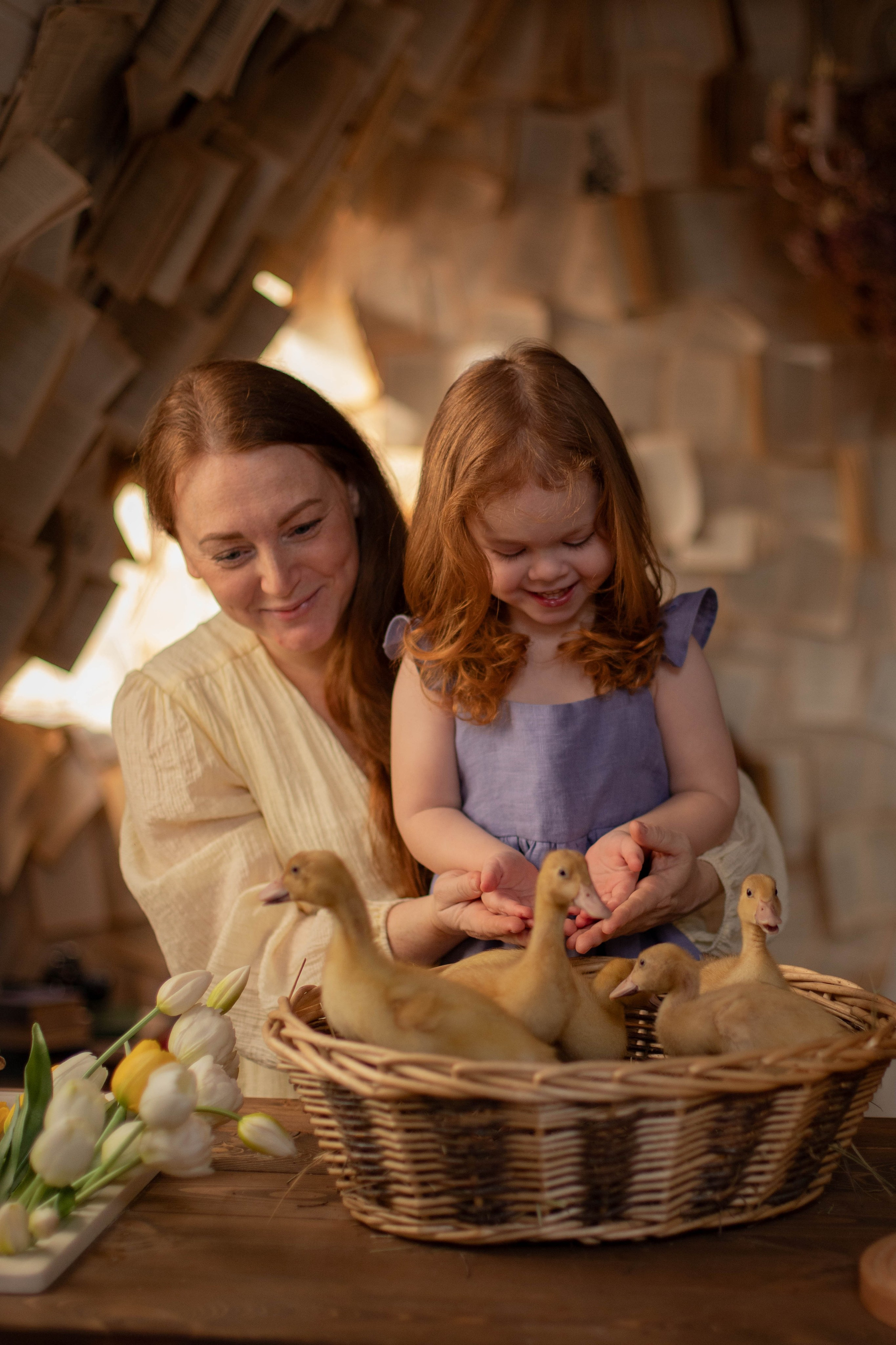 Малышка Лия и утята. Семейный фотограф Москва Ирина Малышева