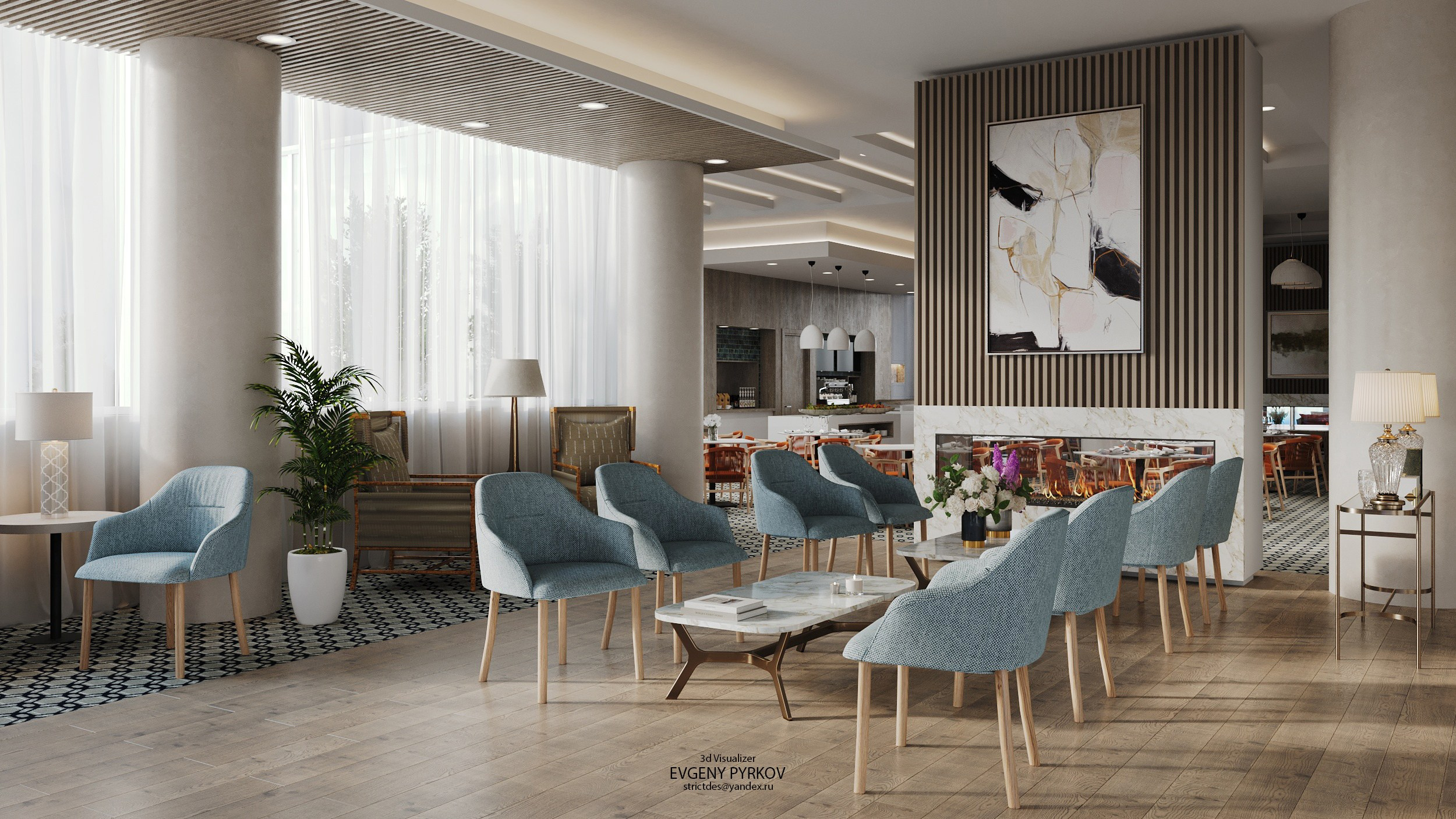 Ресторан в Канаде. Клиент: Ray. Евгений Пырков — 3d визуализатор интерьеров и экстерьеров России