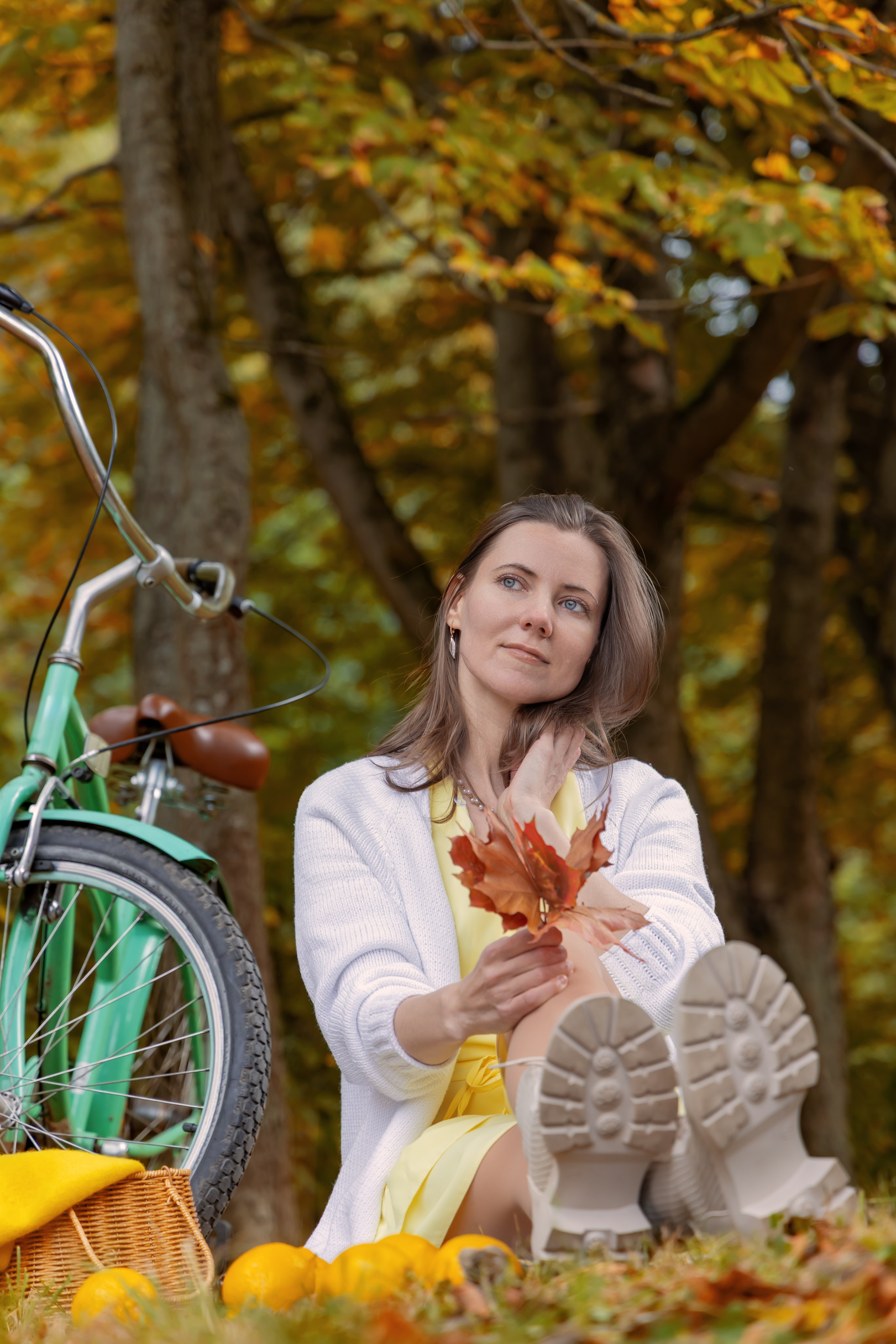 Жёлтая осень и ретро-велосипед. Репортажный, семейный и студийный фотограф в Москве Демин Алексей
