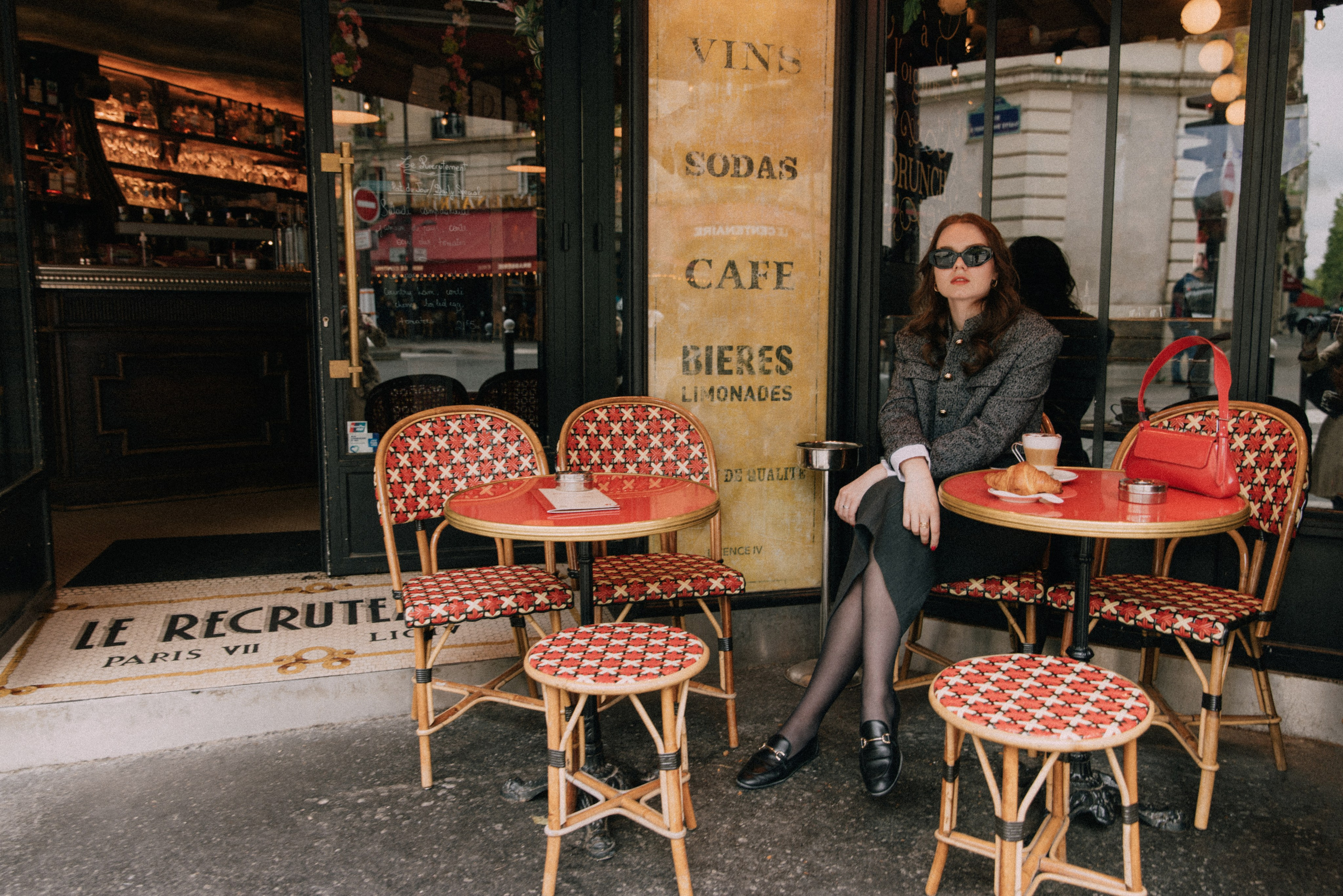 On the summer terrace. Photographer in Paris