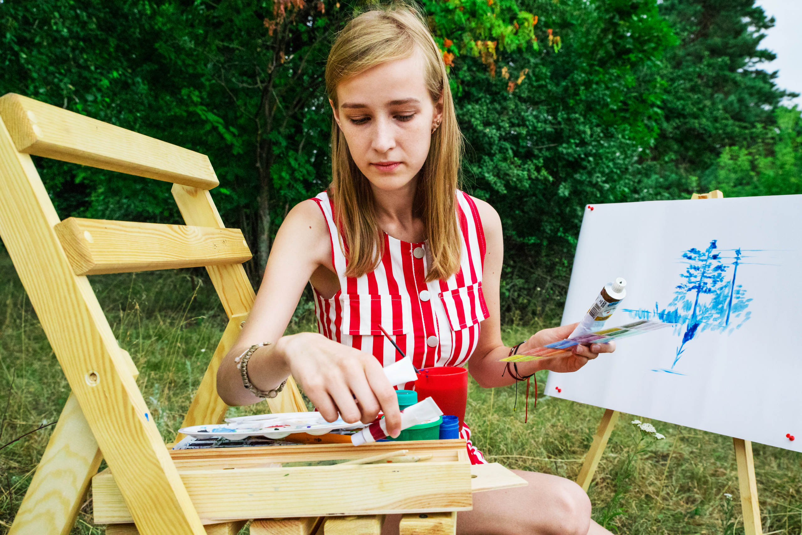 Алина-художница на пленэре. Семейный и детский фотограф в Тамбове Светлана Гуськова