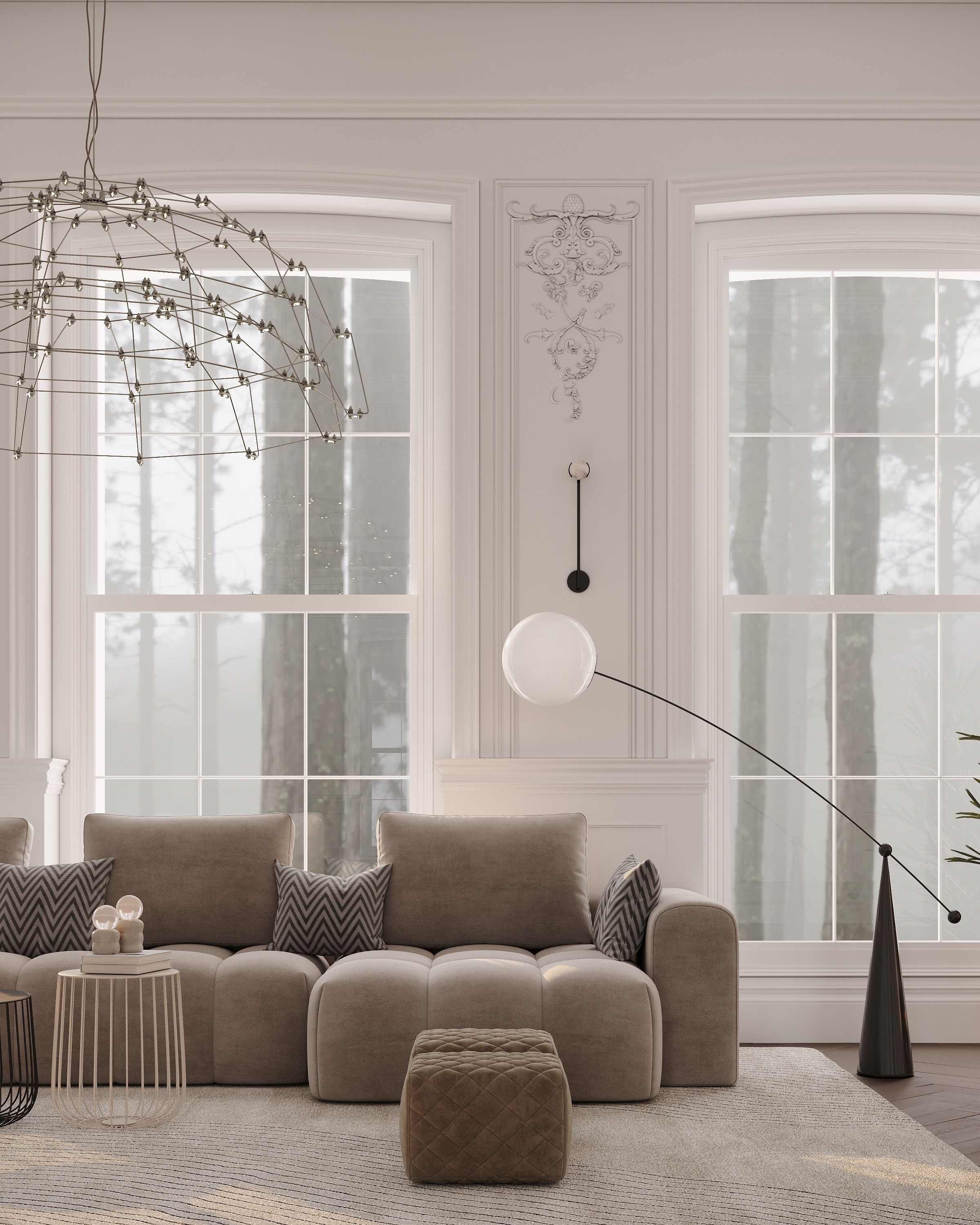 Elegant living room. Solovets visualization