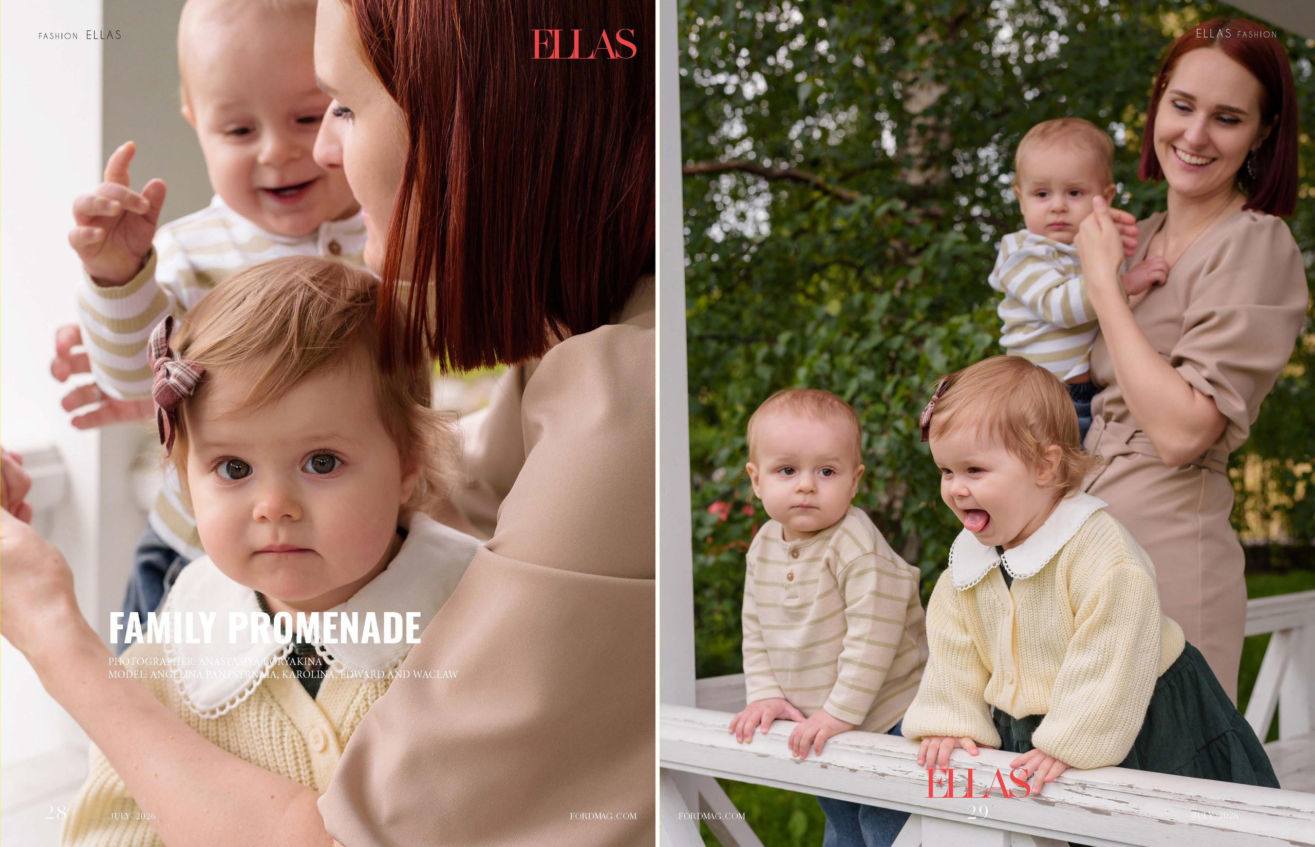 «Family promenade» в Ellas Magazine (июль 2026). Фотограф, ретушёр, графический дизайнер в Петербурге Борякина Настя