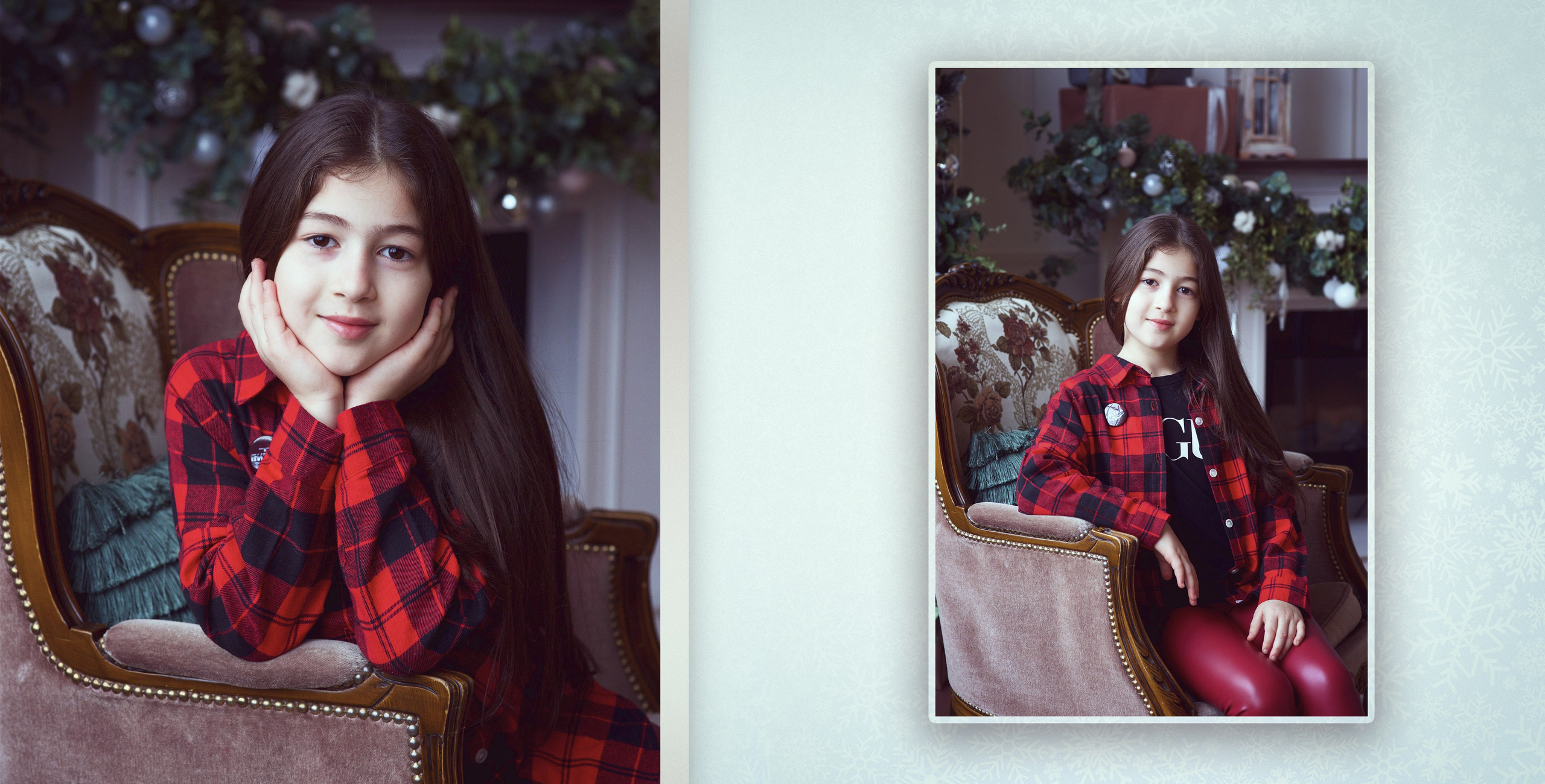 Большая дружная семья в Рождественской фотостудии. Фотохудожник Наталия Кирсанова