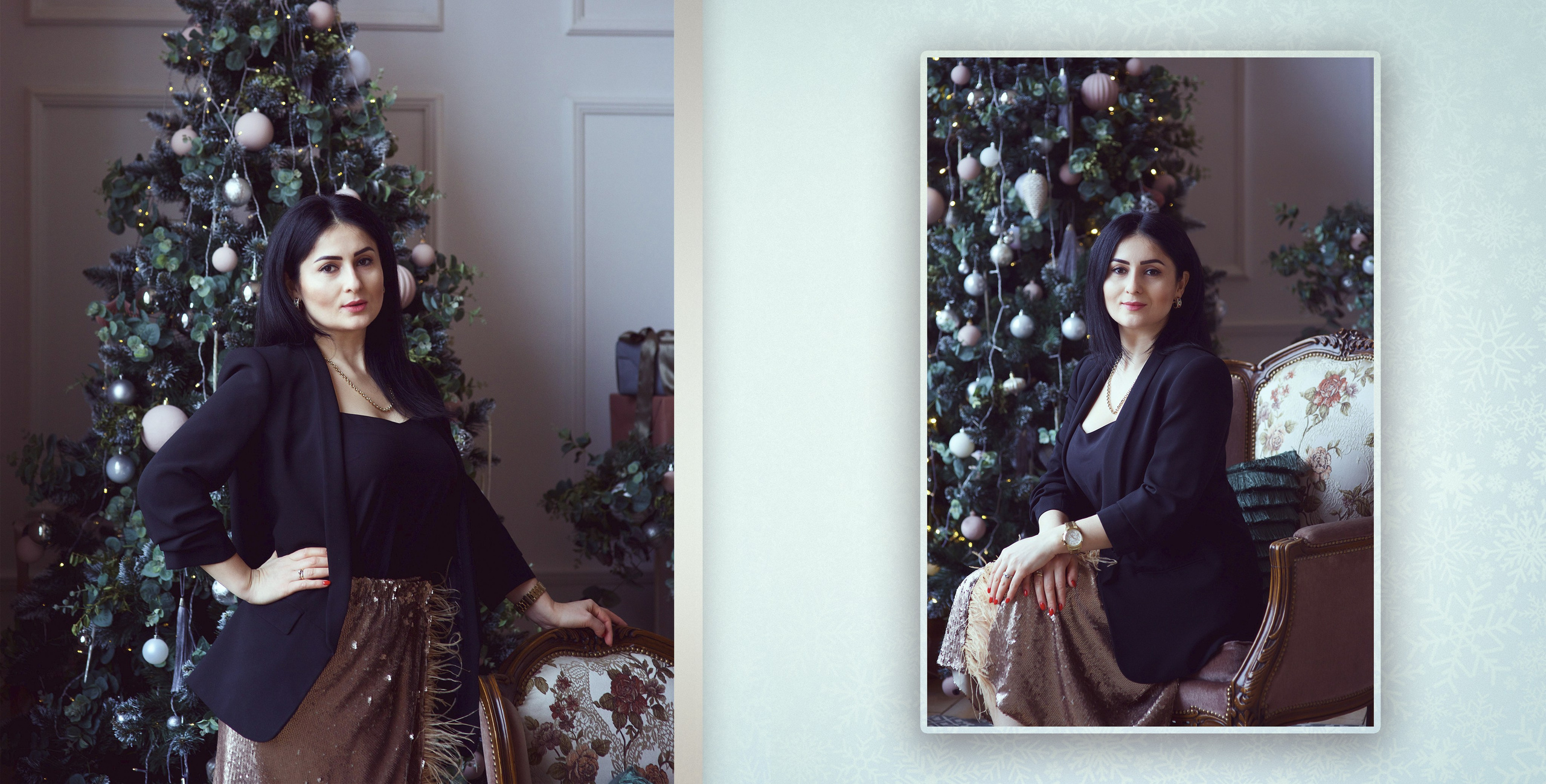 Большая дружная семья в Рождественской фотостудии. Фотохудожник Наталия Кирсанова