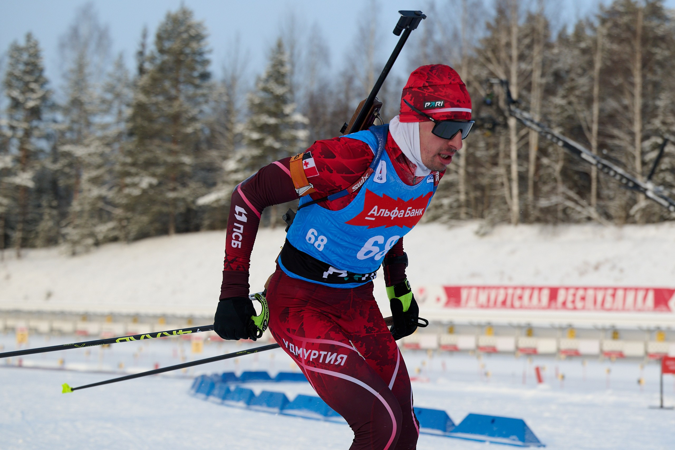 Биатлон. Чемпионат России — 2024/2025, 3-й этап, Ижевск. Спринт. Мужчины. Спортивный репортажный фотограф в Ижевске Сергей Мерзляков