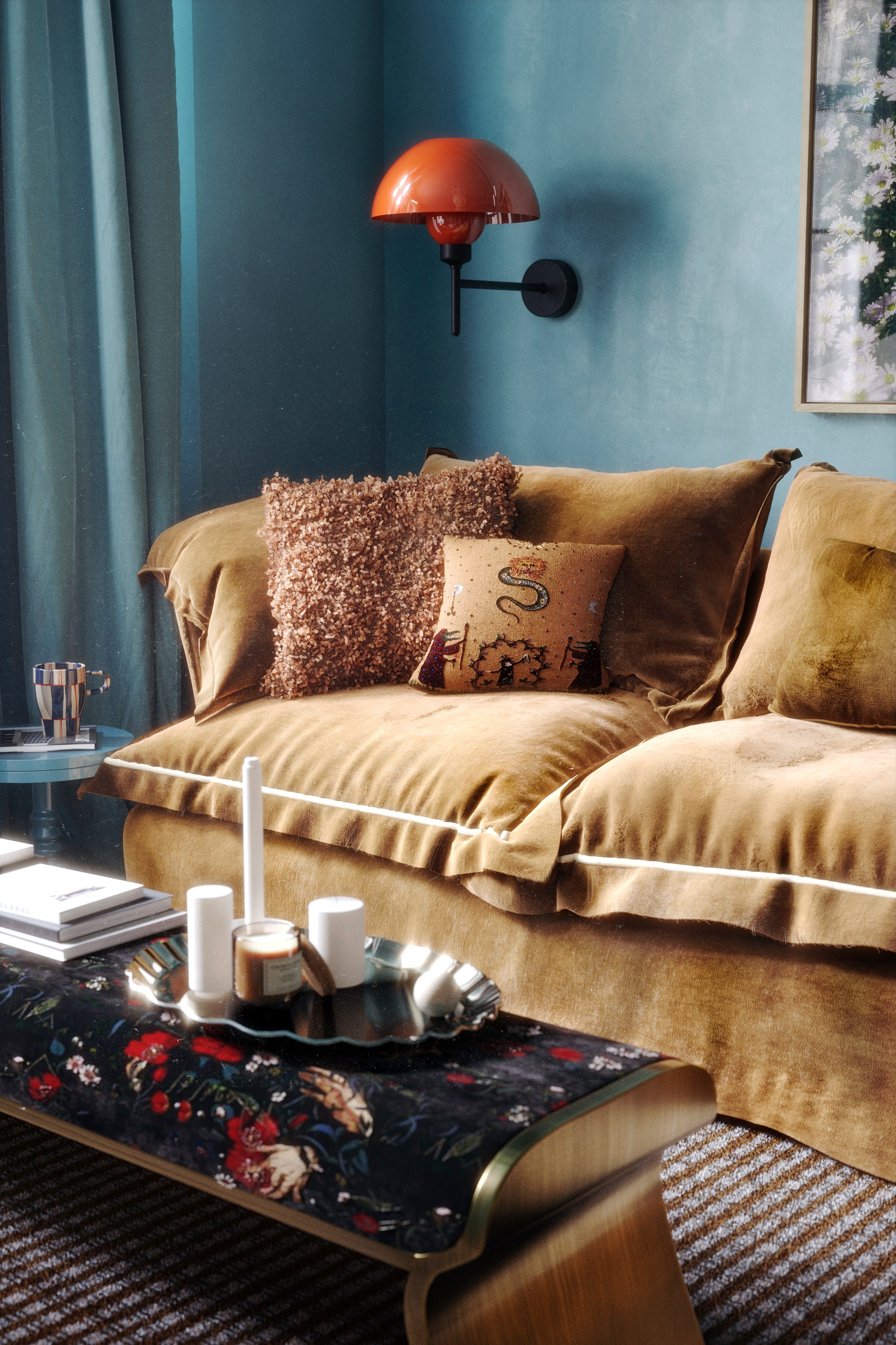 Работа по референсу/ синий. Визуализации Дизайн проектов