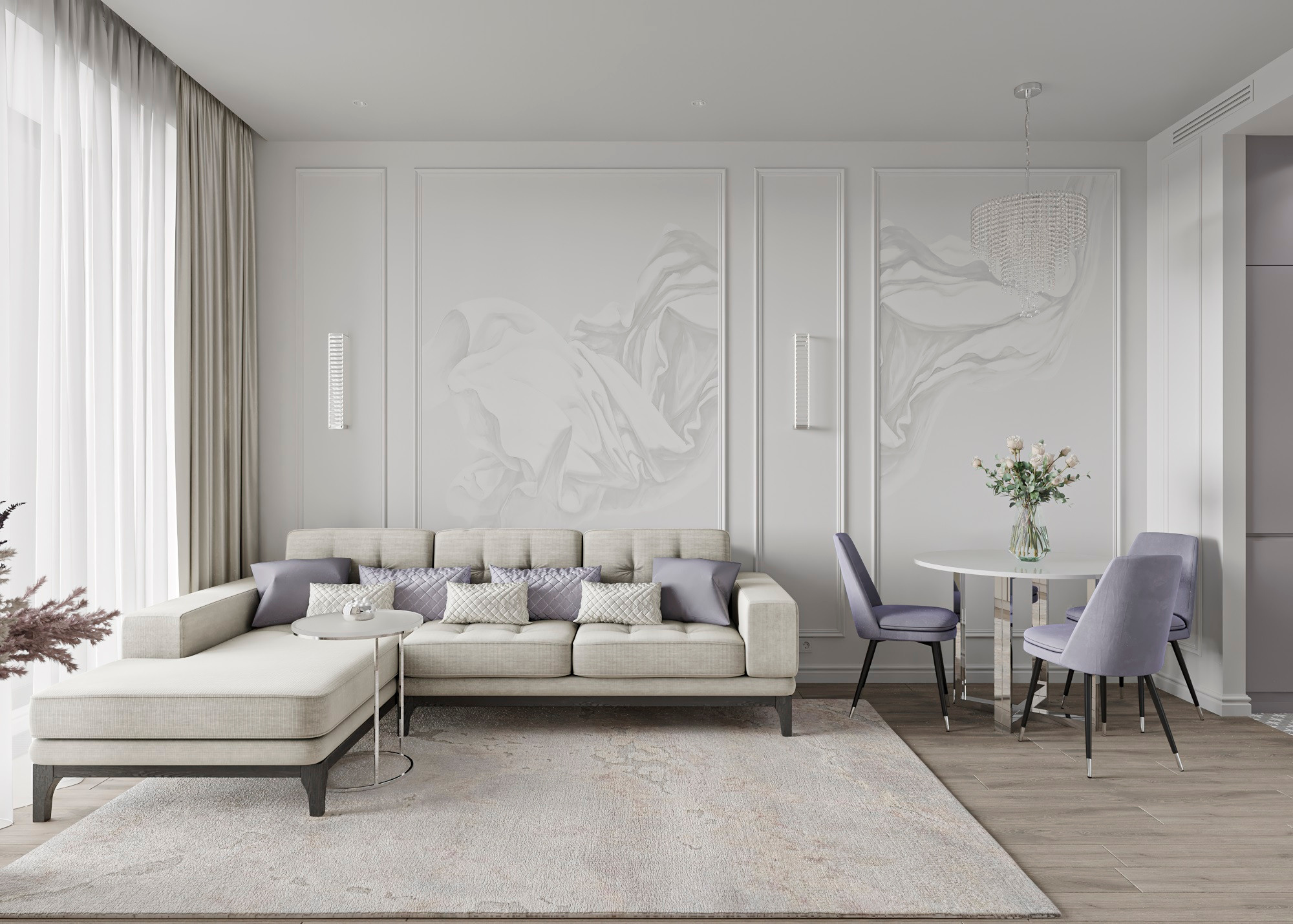 ЖК PRIME PARK 2, (МОСКВА) 45 КВ.М. Irina Balykina — Interior 3D Visualisation