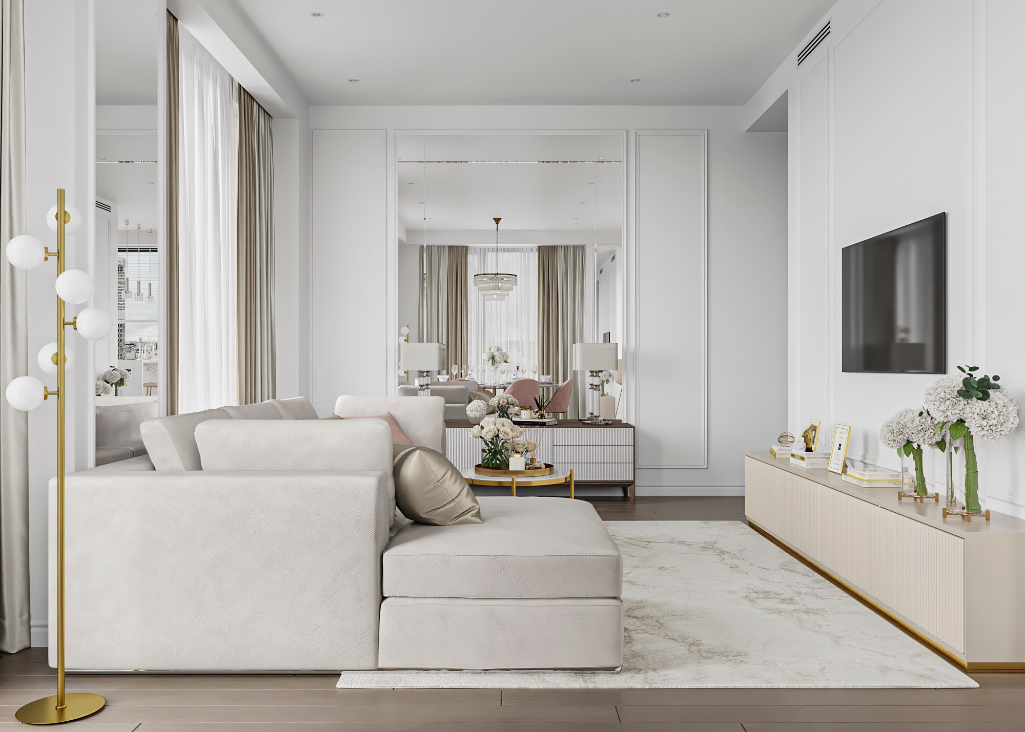 ЖК PRIME PARK 1 (МОСКВА) 109 КВ.М. Irina Balykina — Interior 3D Visualisation