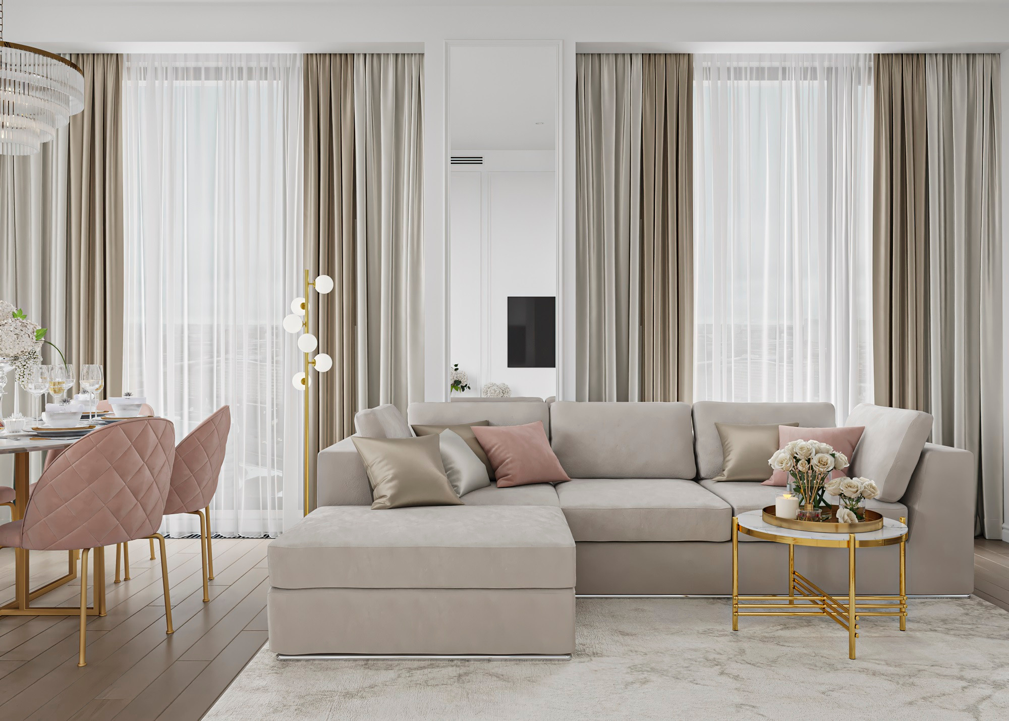 ЖК PRIME PARK 1 (МОСКВА) 109 КВ.М. Irina Balykina — Interior 3D Visualisation