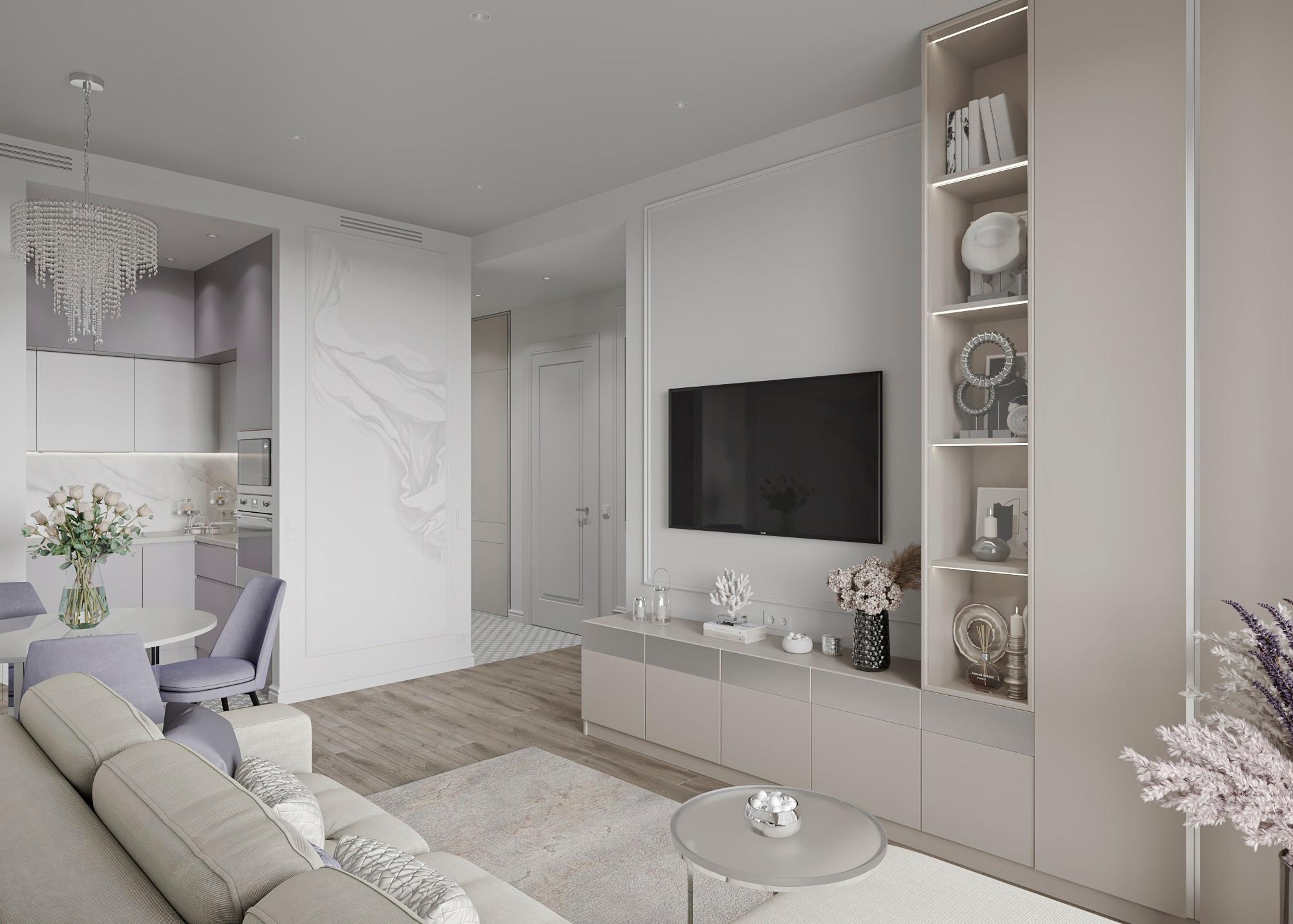 ЖК PRIME PARK 2, (МОСКВА) 45 КВ.М. Irina Balykina — Interior 3D Visualisation