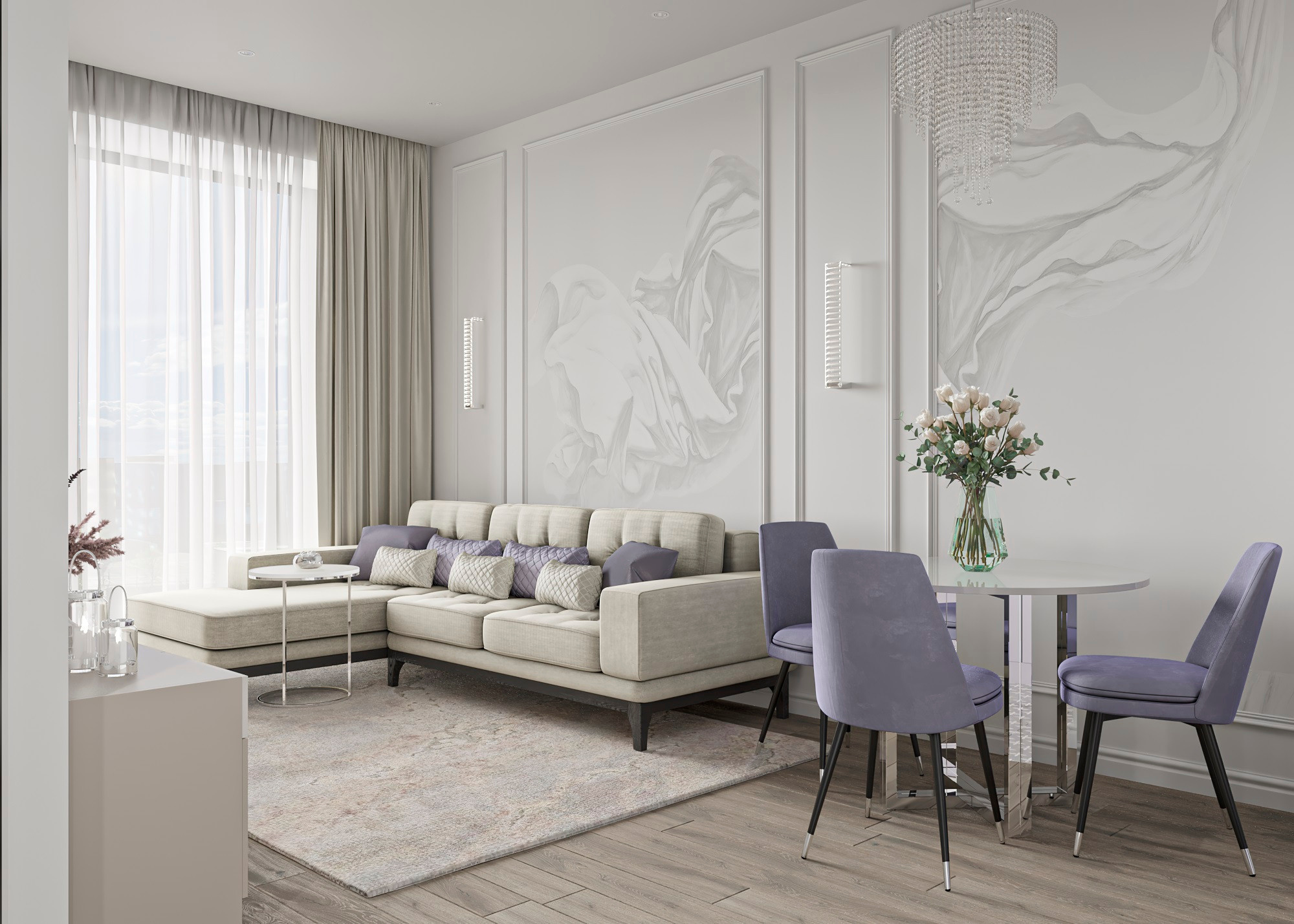 ЖК PRIME PARK 2, (МОСКВА) 45 КВ.М. Irina Balykina — Interior 3D Visualisation