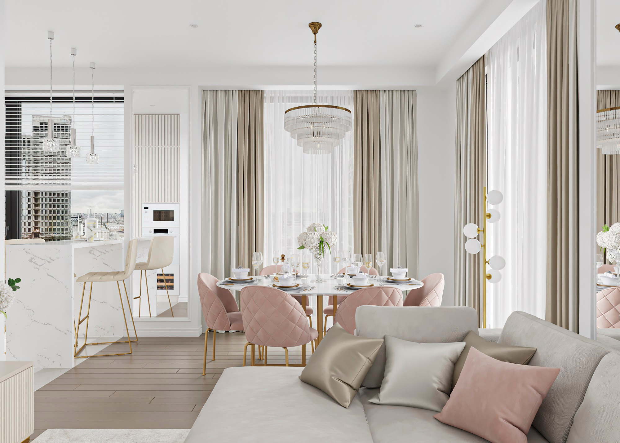 ЖК PRIME PARK 1 (МОСКВА) 109 КВ.М. Irina Balykina — Interior 3D Visualisation