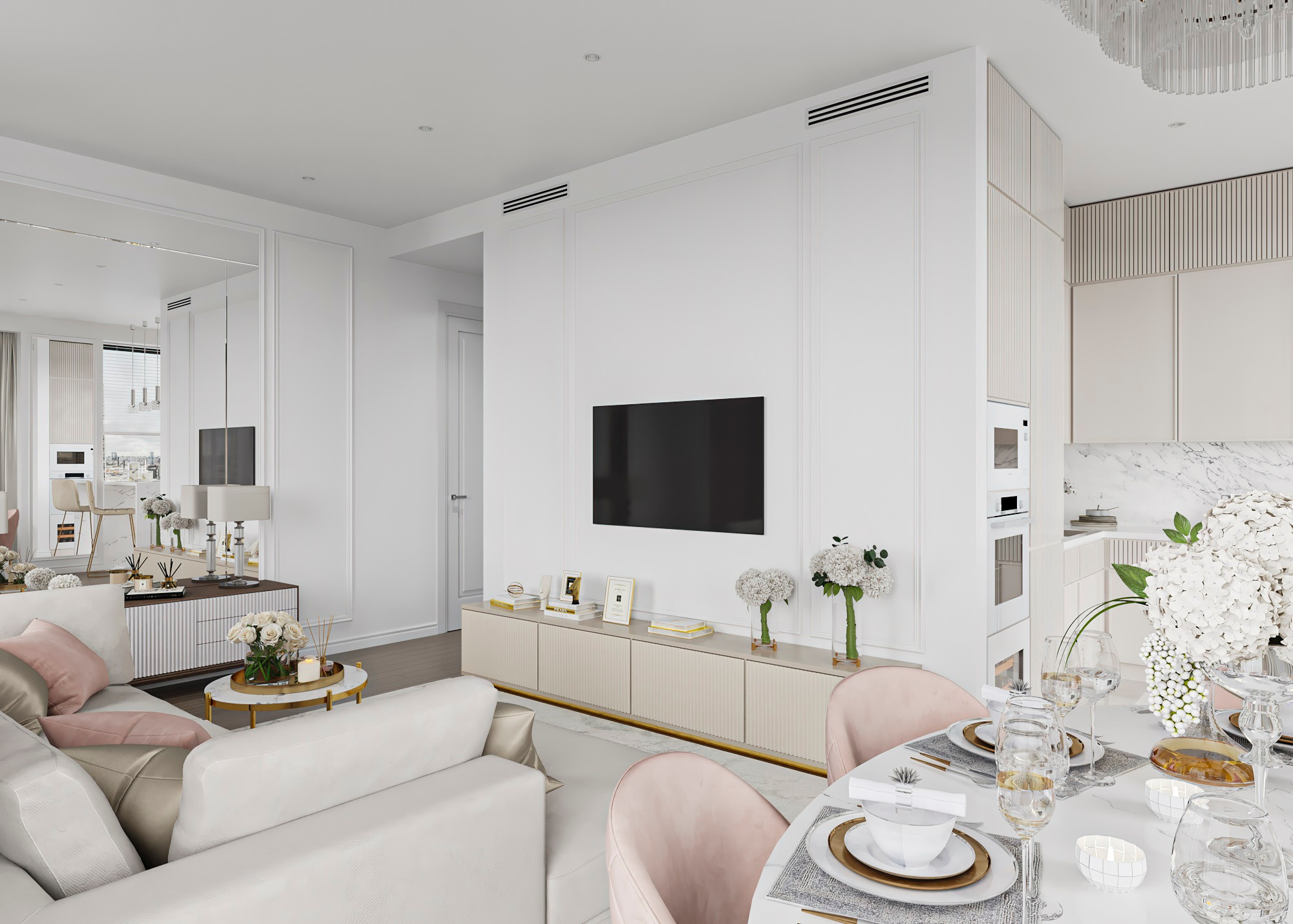 ЖК PRIME PARK 1 (МОСКВА) 109 КВ.М. Irina Balykina — Interior 3D Visualisation