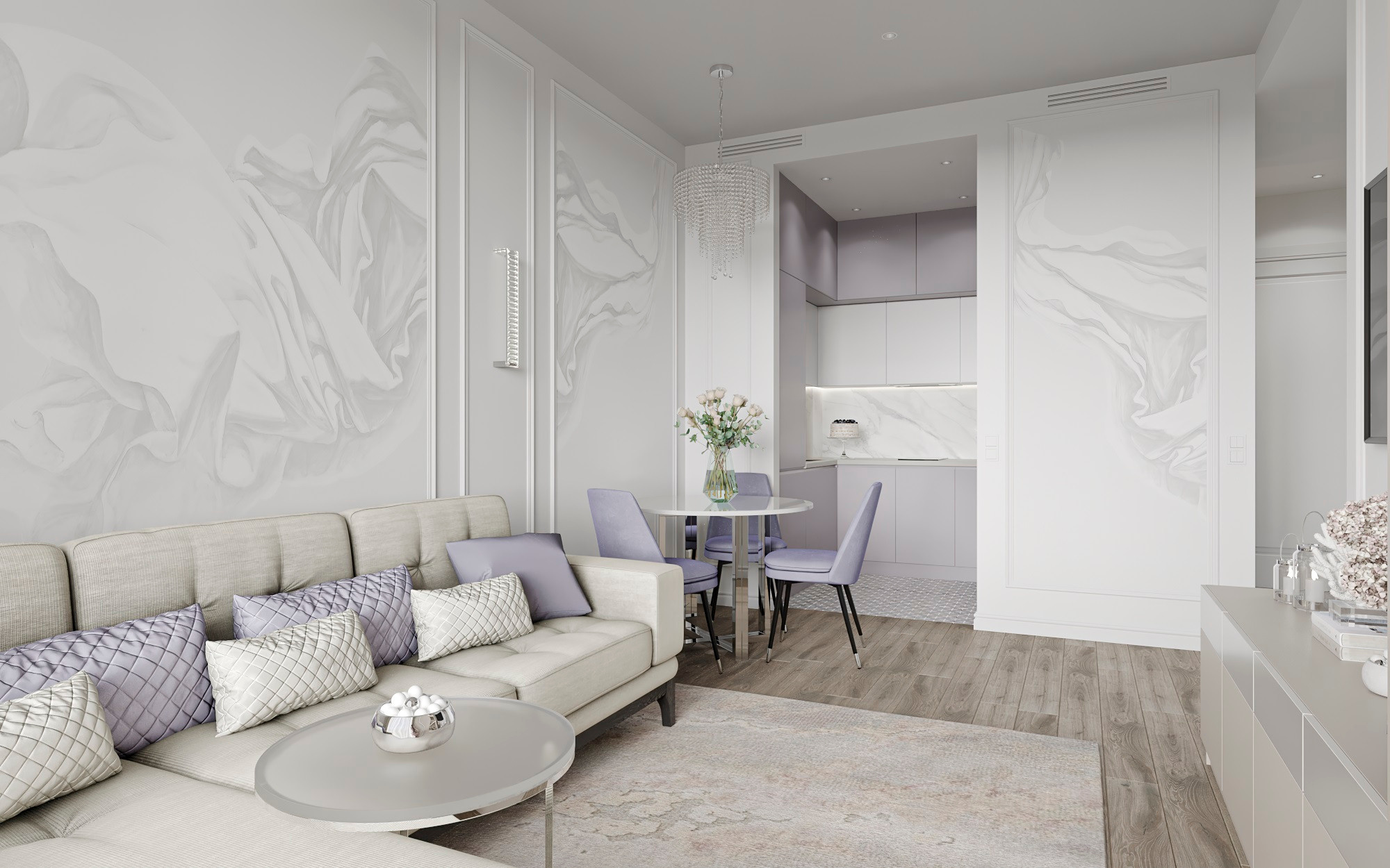 ЖК PRIME PARK 2, (МОСКВА) 45 КВ.М. Irina Balykina — Interior 3D Visualisation