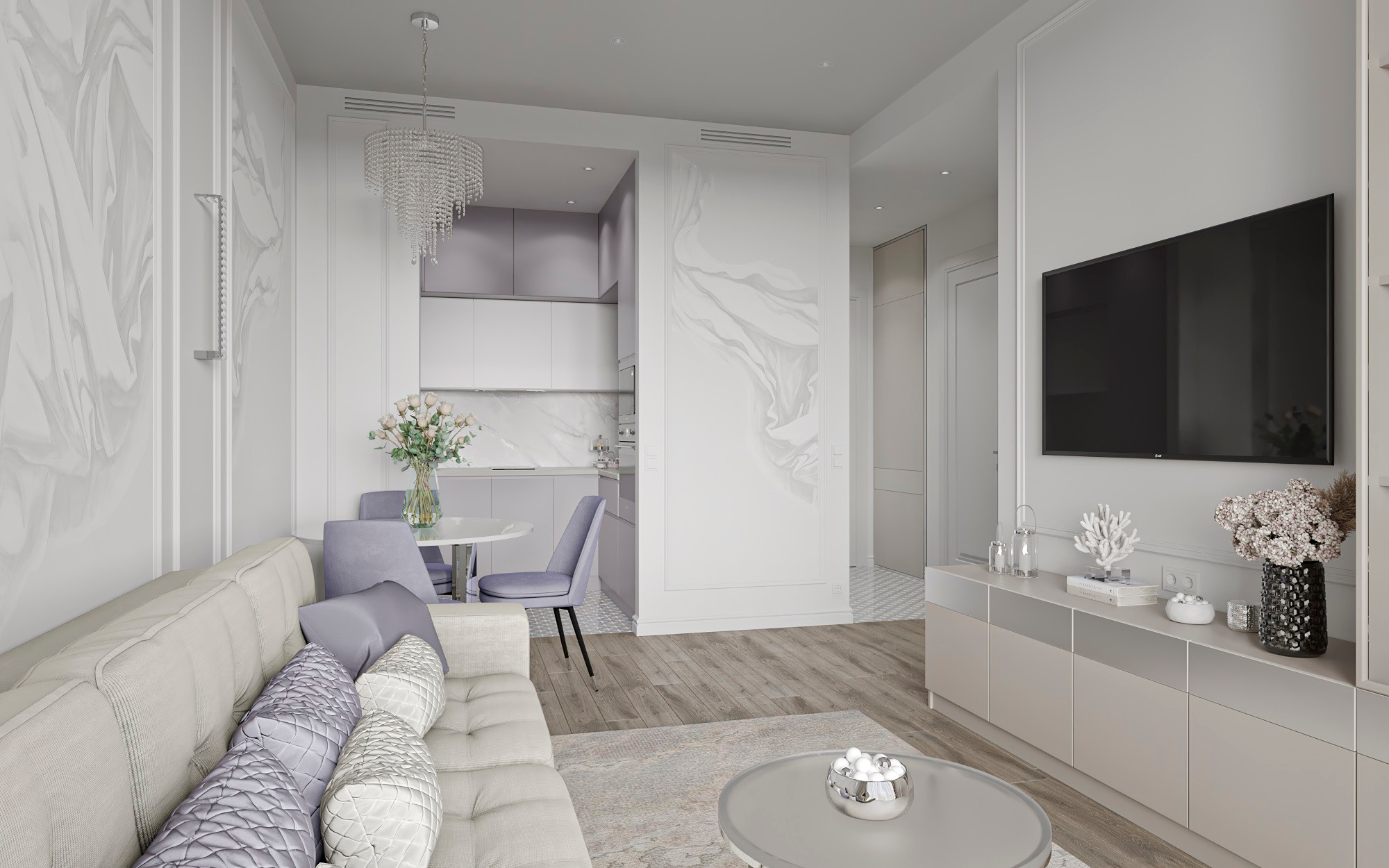 ЖК PRIME PARK 2, (МОСКВА) 45 КВ.М. Irina Balykina — Interior 3D Visualisation