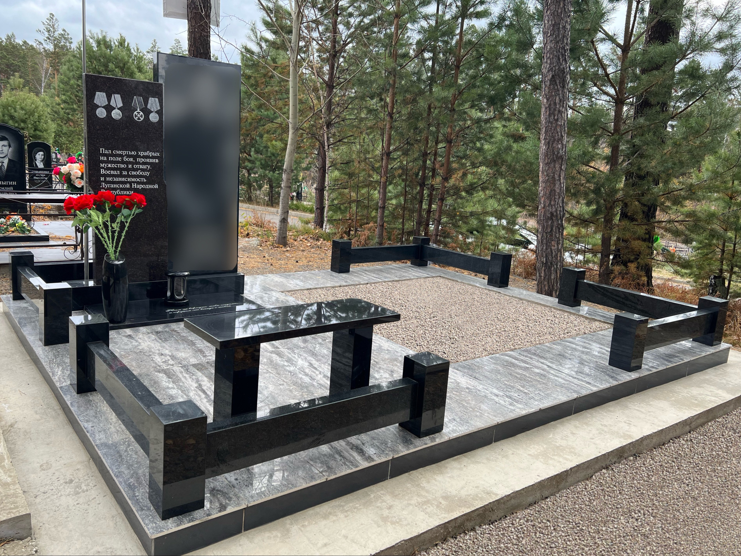 Благоустройство (наши работы). ГРАНИТ26 Ритуальные услуги Железногорск. Благоустройство могил, продажа памятников