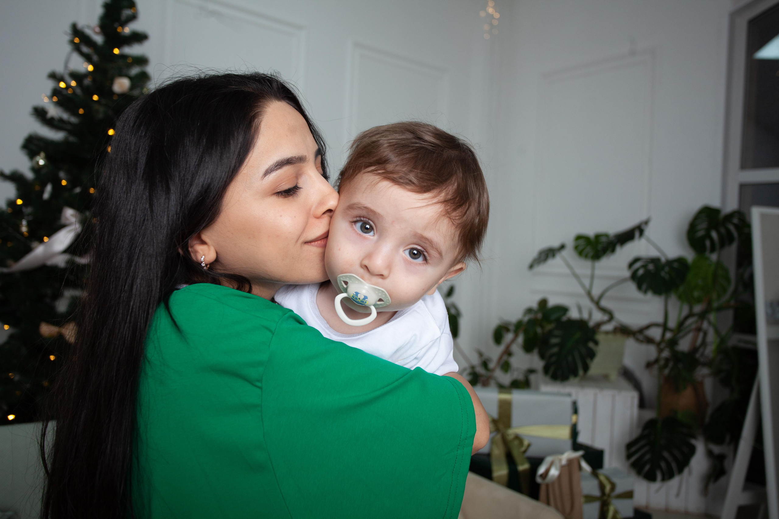 мама малыш новогодняя фотосессия