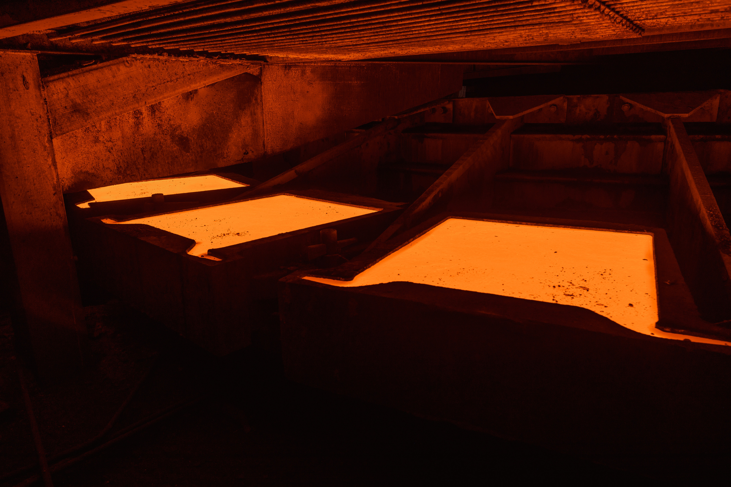 Медные аноды после розлива