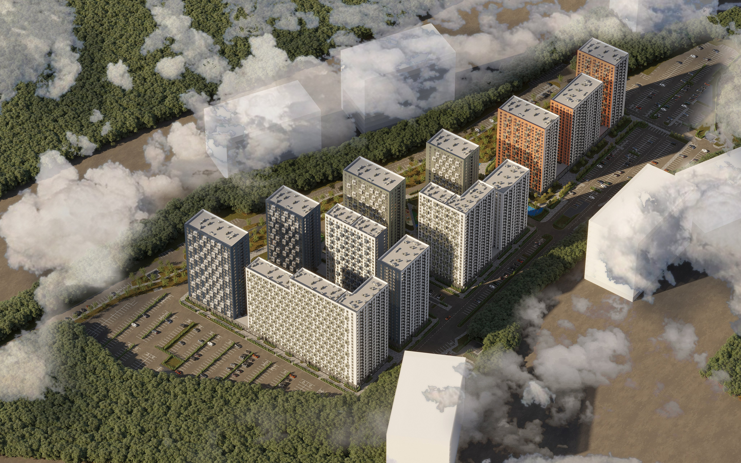 3D Visualization of Residential Complex in Kaluga. 3D INTERIOR AND ARCHITECTURE VISUALIZATION