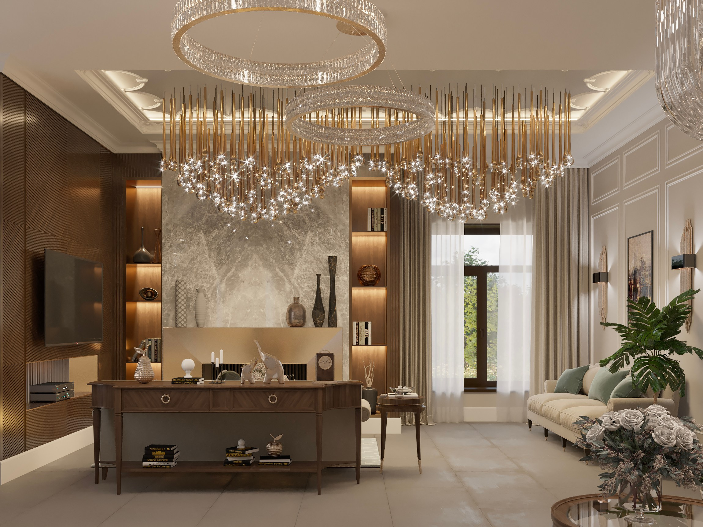 Coastal Cottage — Interior in Modern Classic Style. 3D INTERIOR AND ARCHITECTURE VISUALIZATION