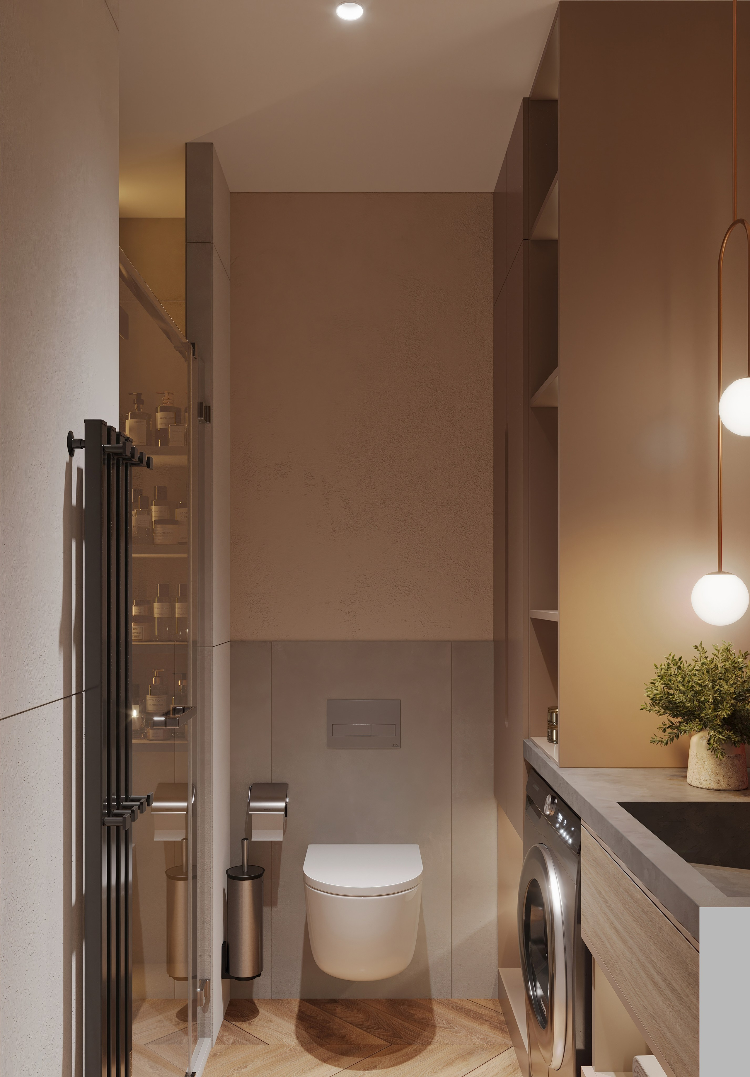 Studio Apartment — Warm and Modern Interior Design. 3D INTERIOR AND ARCHITECTURE VISUALIZATION