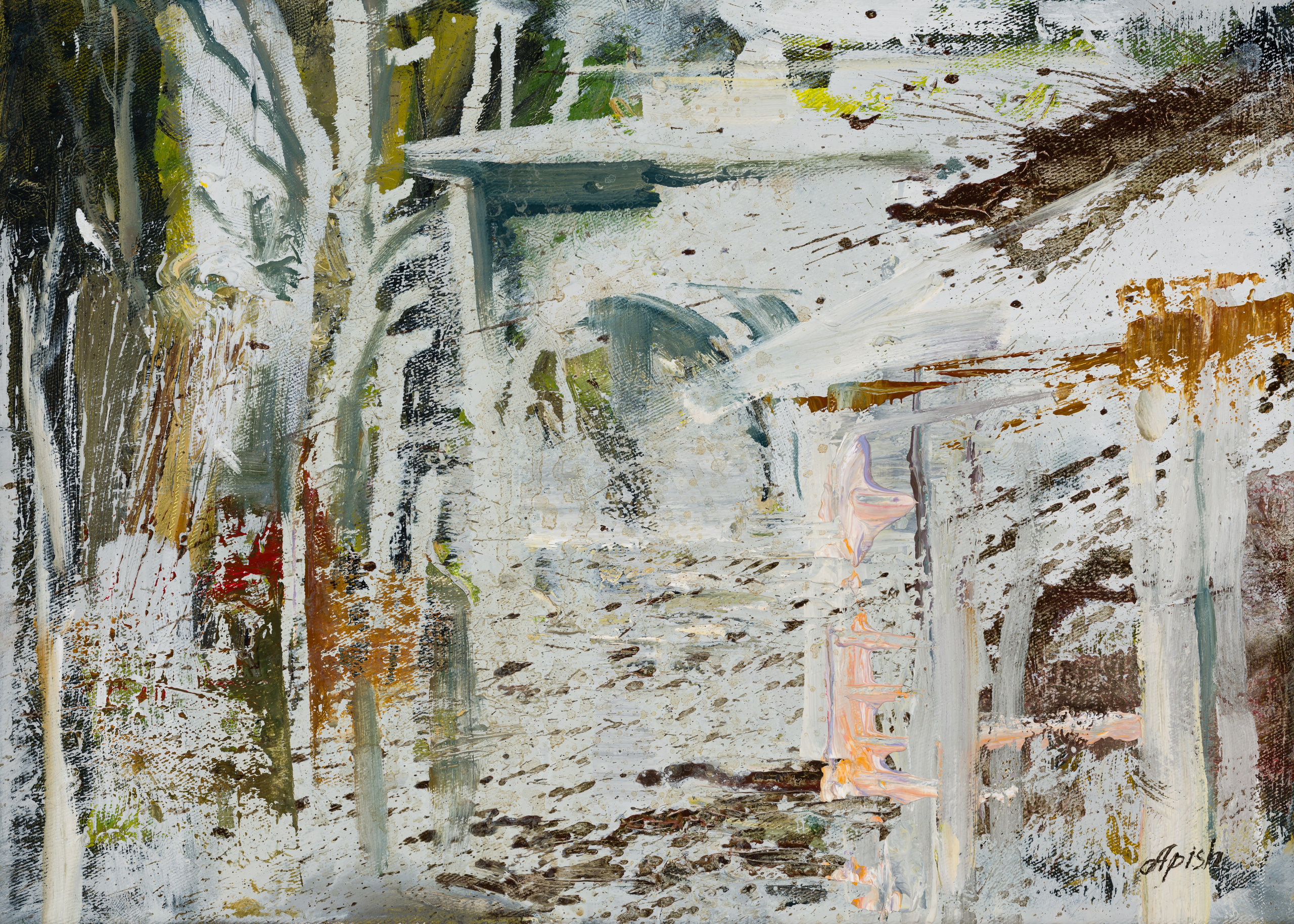 «След впечатления» - художник Алексей Апиш (холст, масло, 25x35 см, 2026)