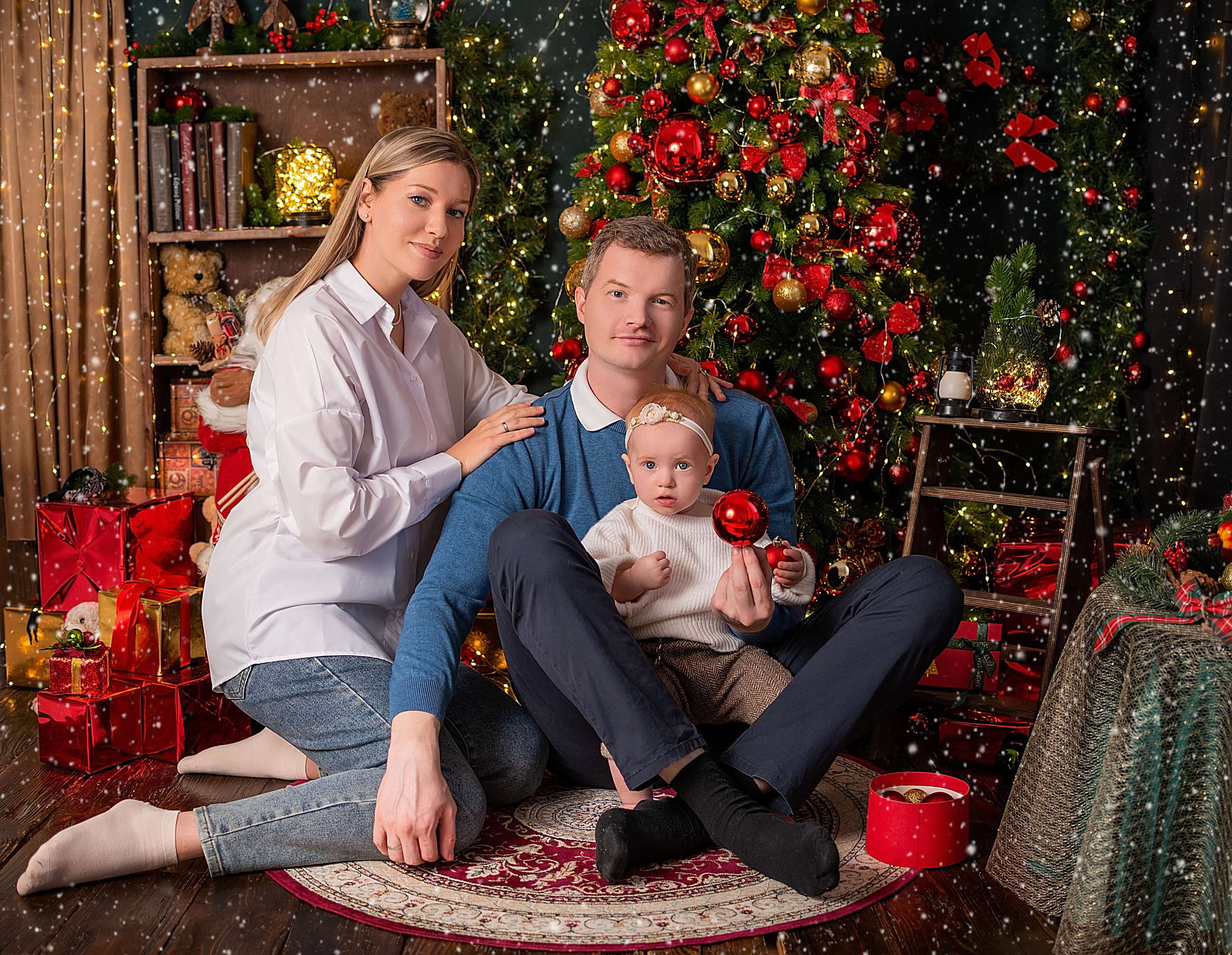 Новогодняя семейная фотосессия в Краснодаре 2023-2024. Фотограф новорожденных Краснодар Малышенко Надежда