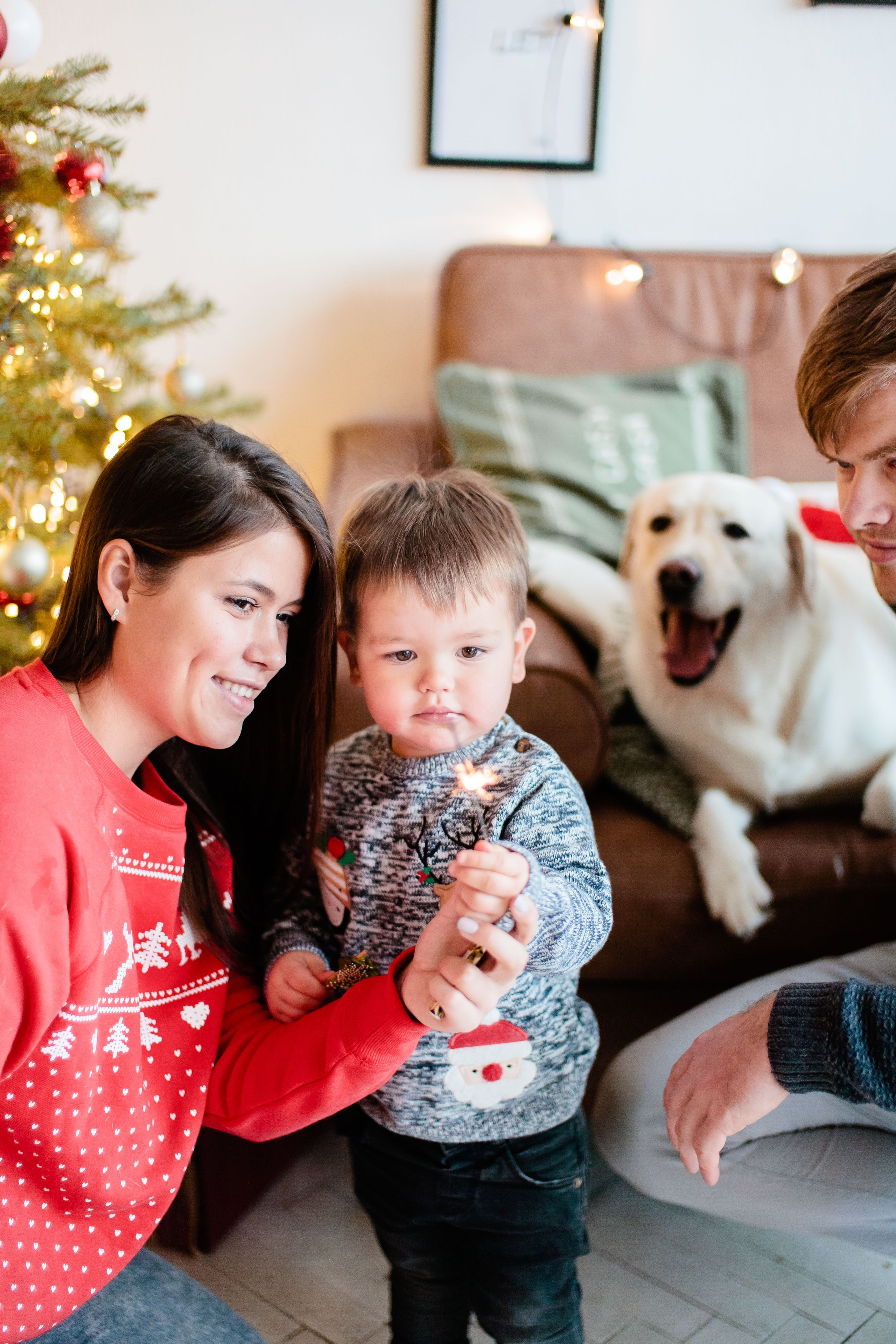 Семейная Новогодняя фотосессия в студии, фотограф в Москве