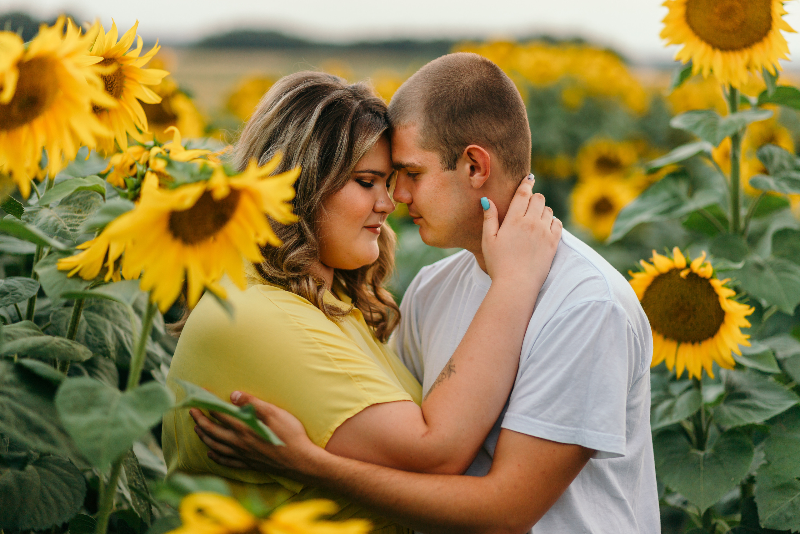 Настя и Саша в подсолнухах. Семейный фотограф в Рязани Харламова Влада