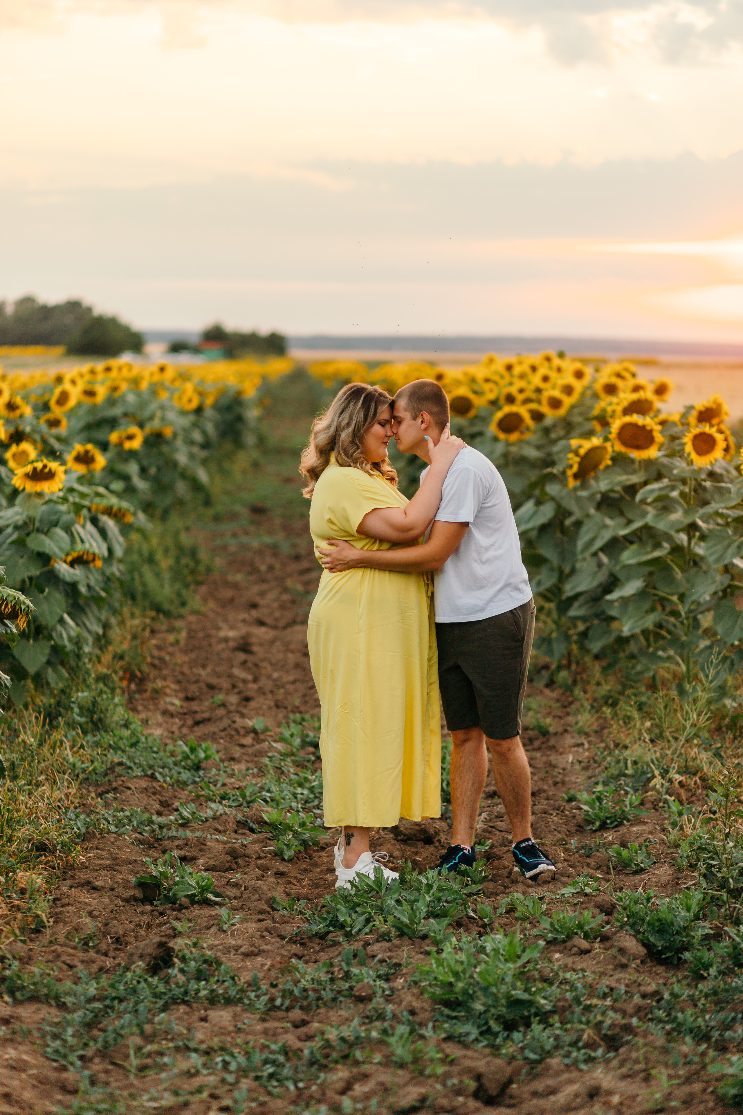 Настя и Саша в подсолнухах. Семейный фотограф в Рязани Харламова Влада