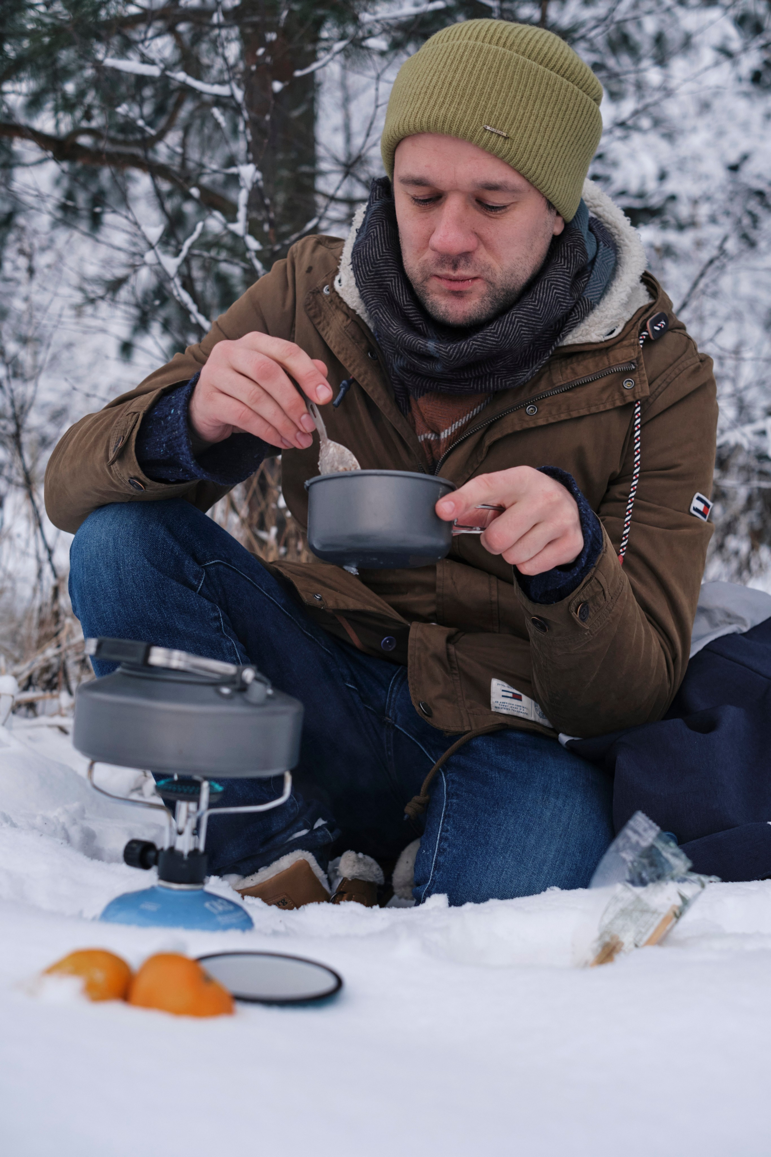 Зимняя фотосессия с вкусной едой на горелочке. Елена Павленко. Фотограф. Москва