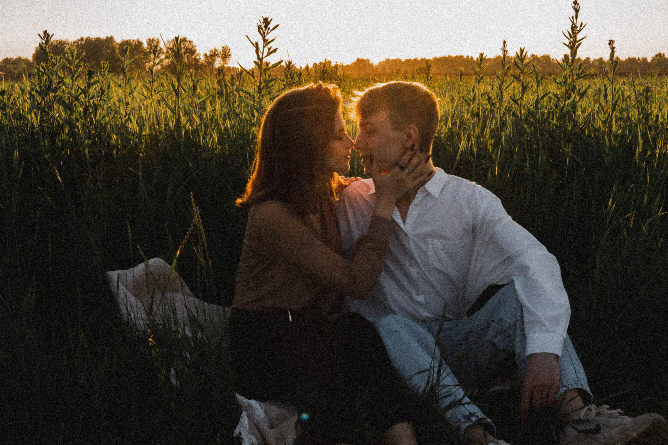 Любовь в закатном поле. love story. Свадебный и портретный фотограф в Москве, Светлана Янковая