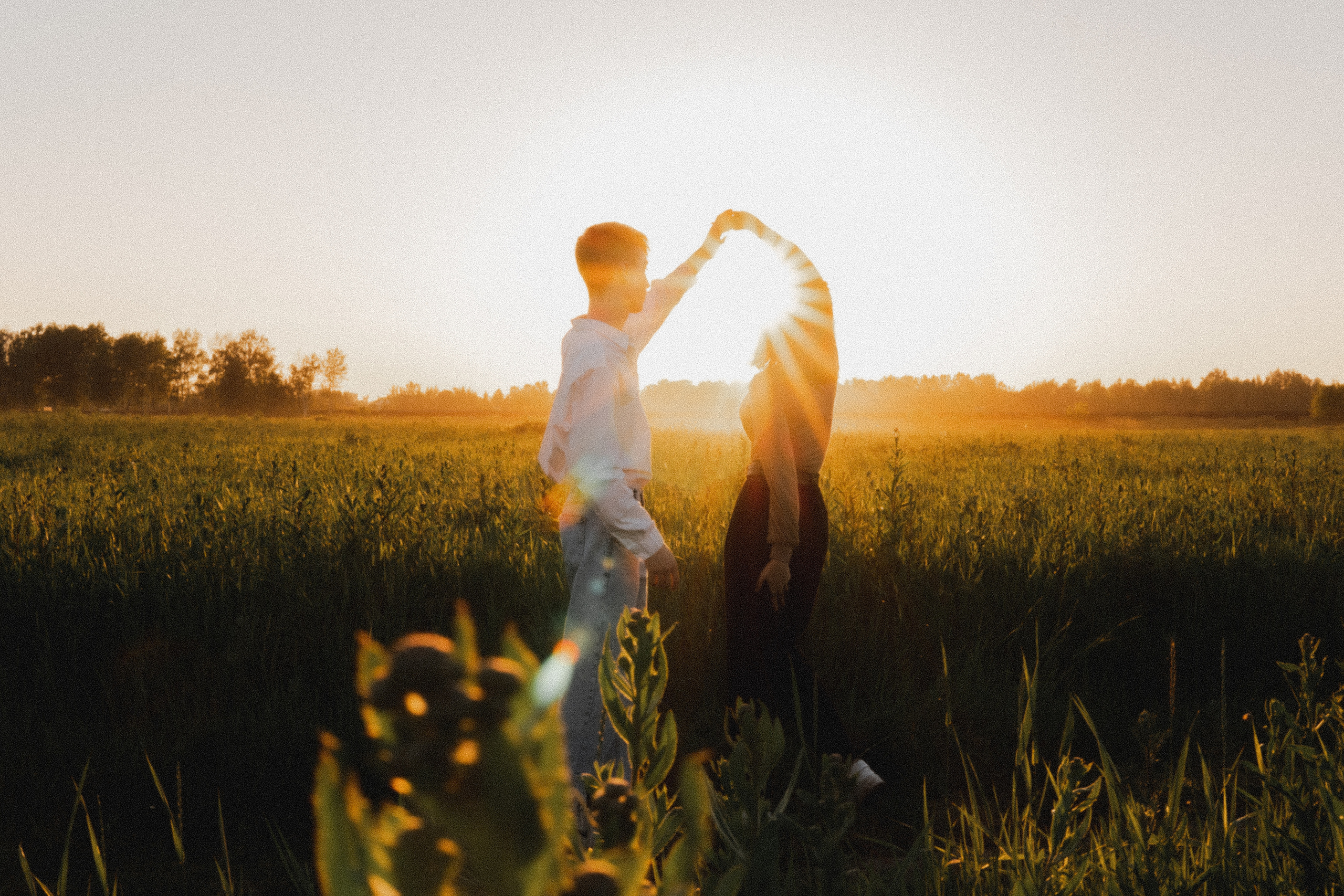 Любовь в закатном поле. love story. Свадебный и портретный фотограф в Москве, Светлана Янковая
