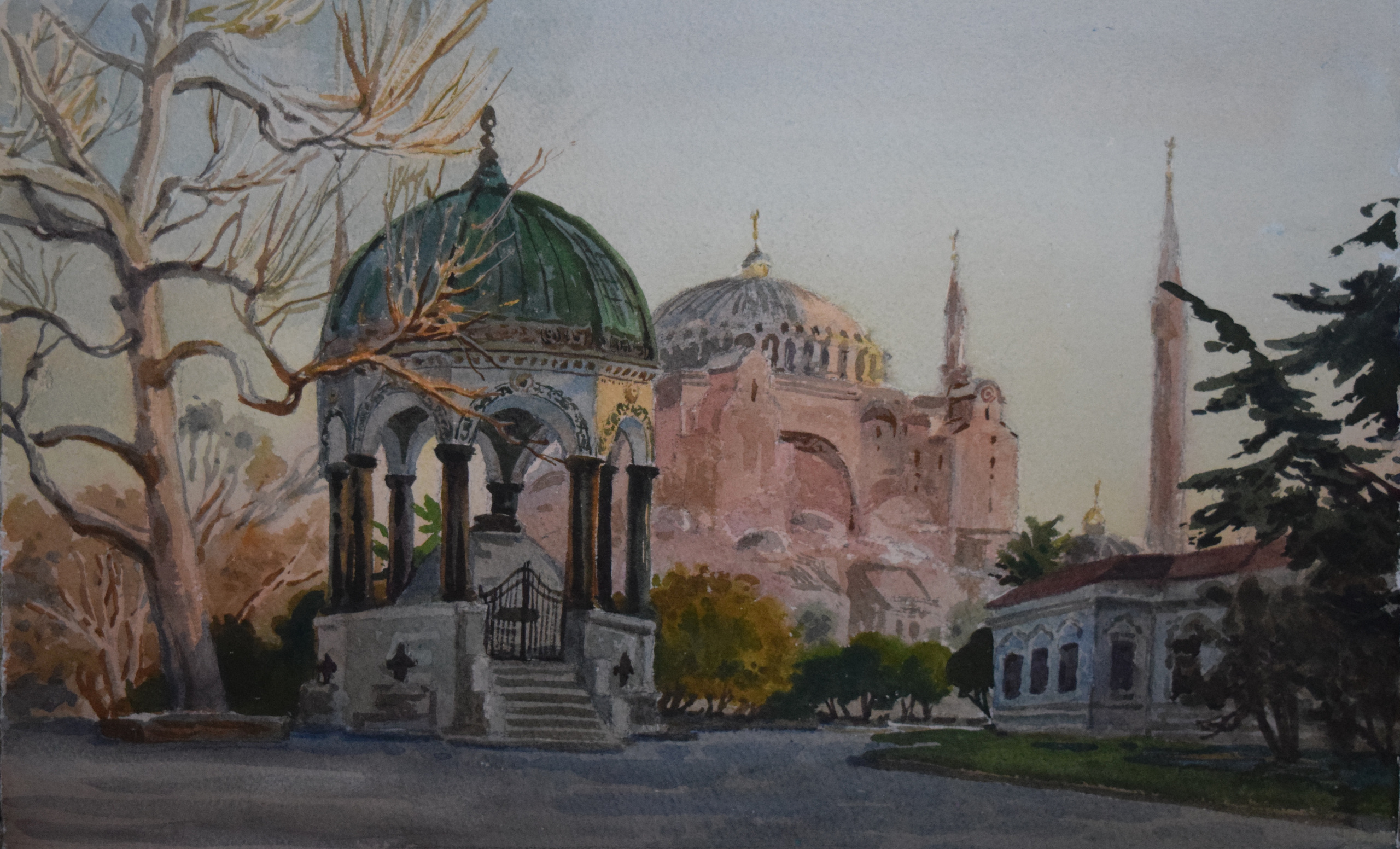 Рассвет. Утро. Айя София. Стамбул. Константинополь. София Константинопольская. 