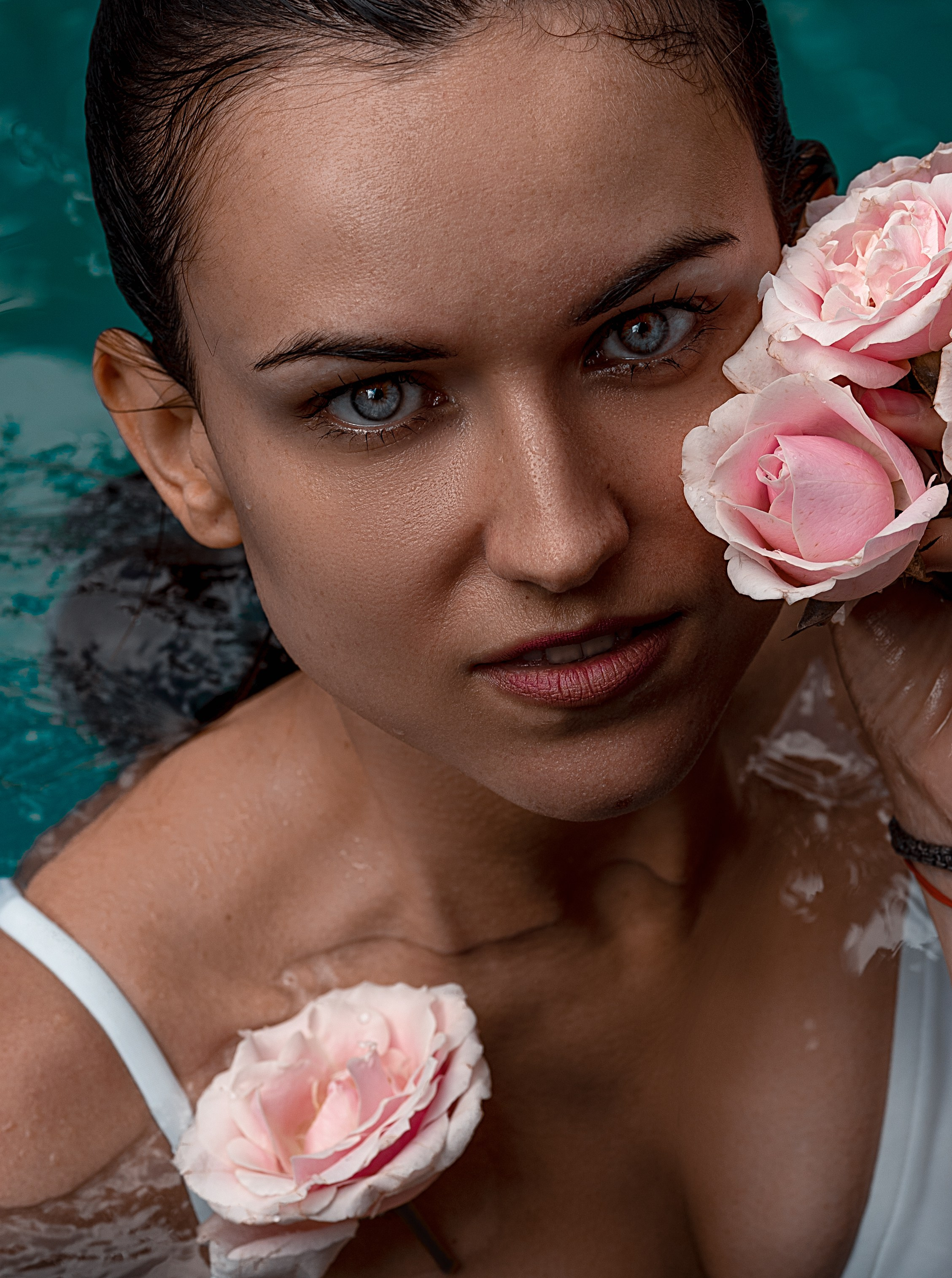 Photo shooting for flowers shop on Bali. Traveling soul