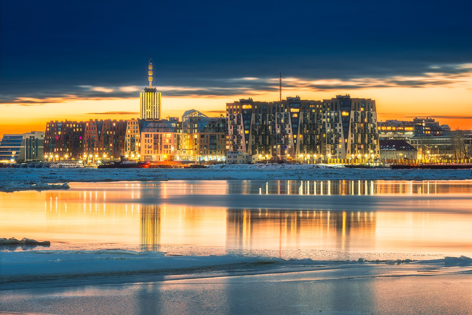 Вечерний Архангельск весной, архитектурная фотосъемка в Архангельске