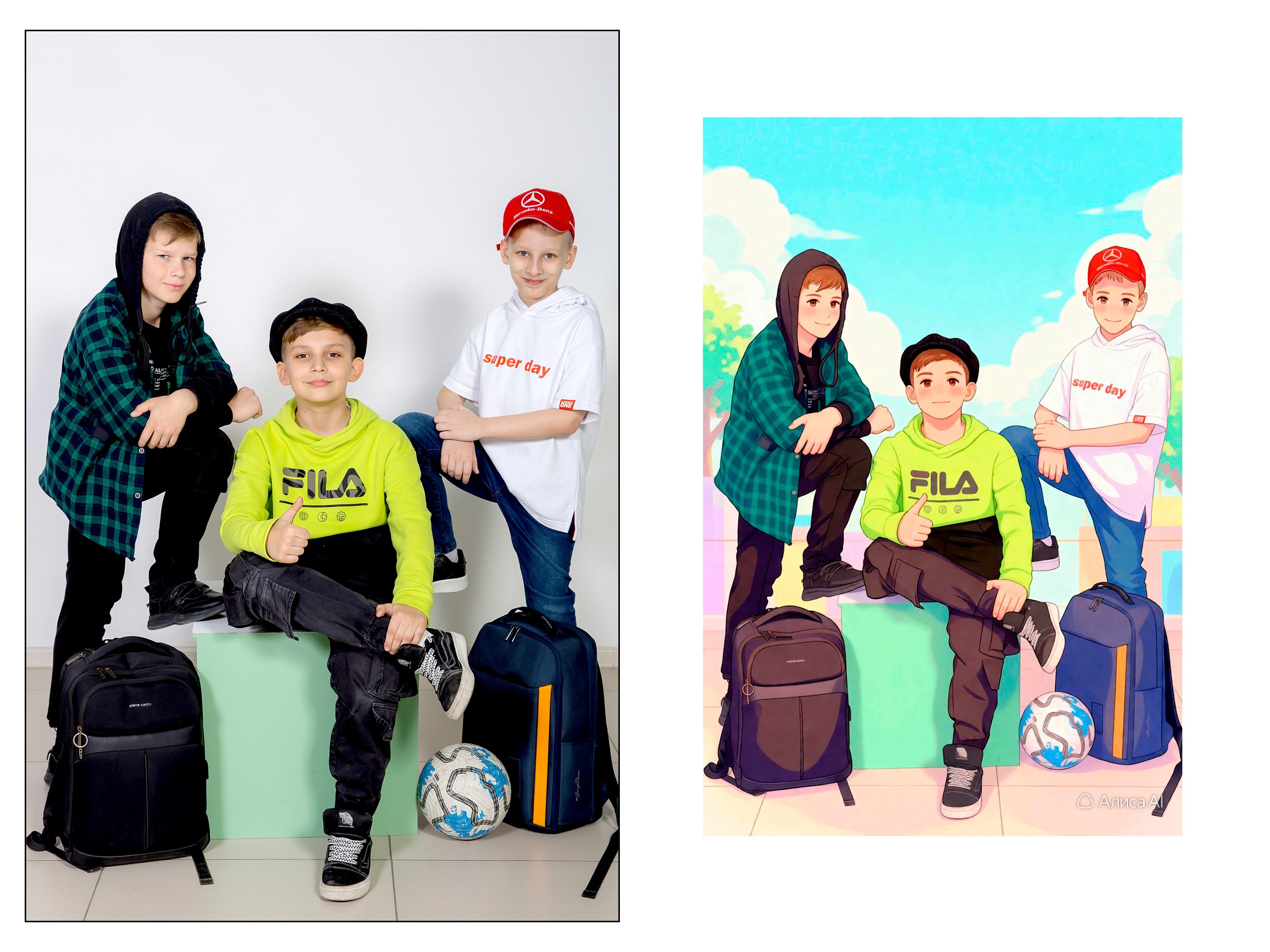 4А в СТУДИИ + АНИМЕ от ИИ Алиса. Семейный фотограф в Новороссийске Игорь Белослюдцев