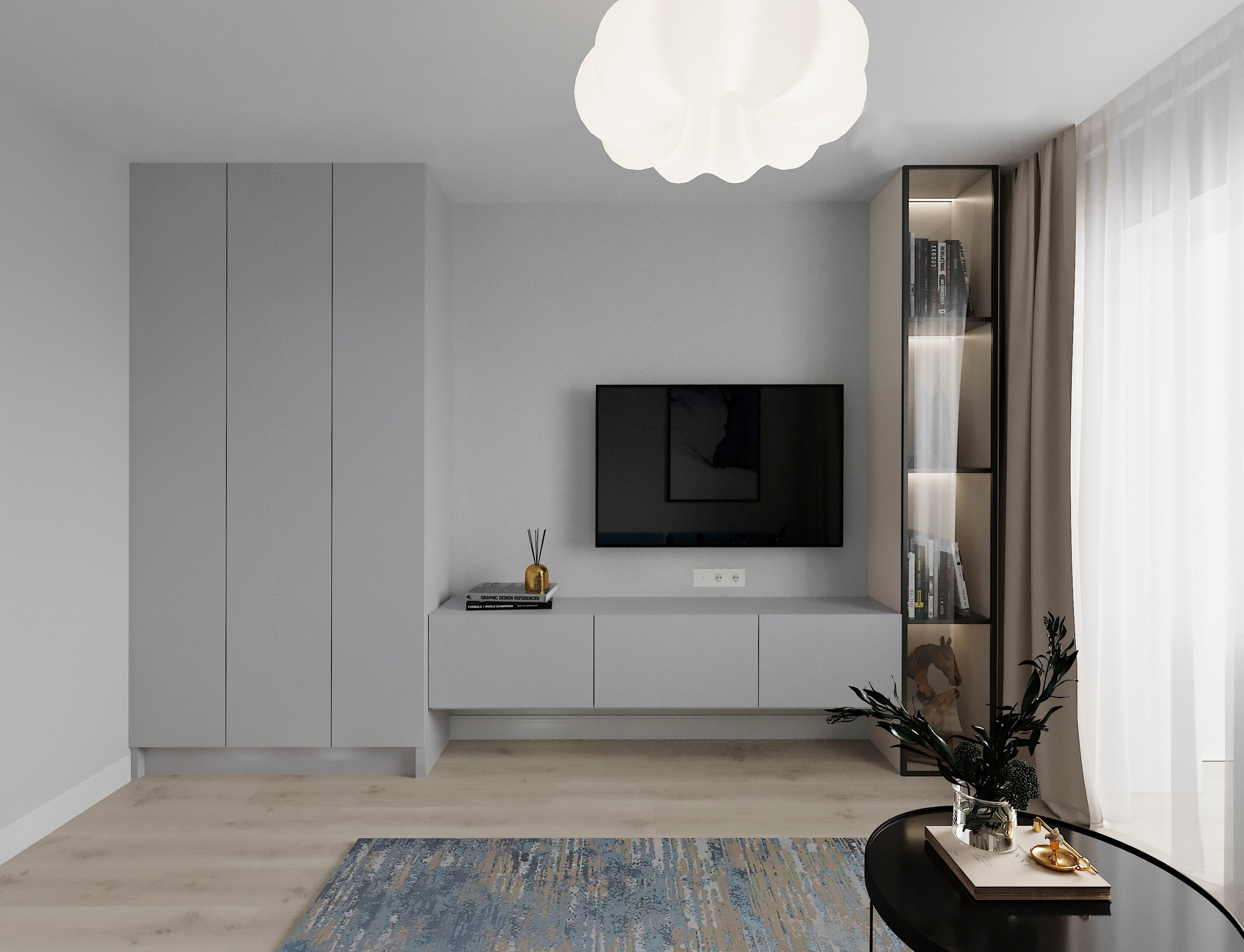 Интерьер в современном стиле с яркими акцентами г. Москва. Lina architector | Дизайн интерьера