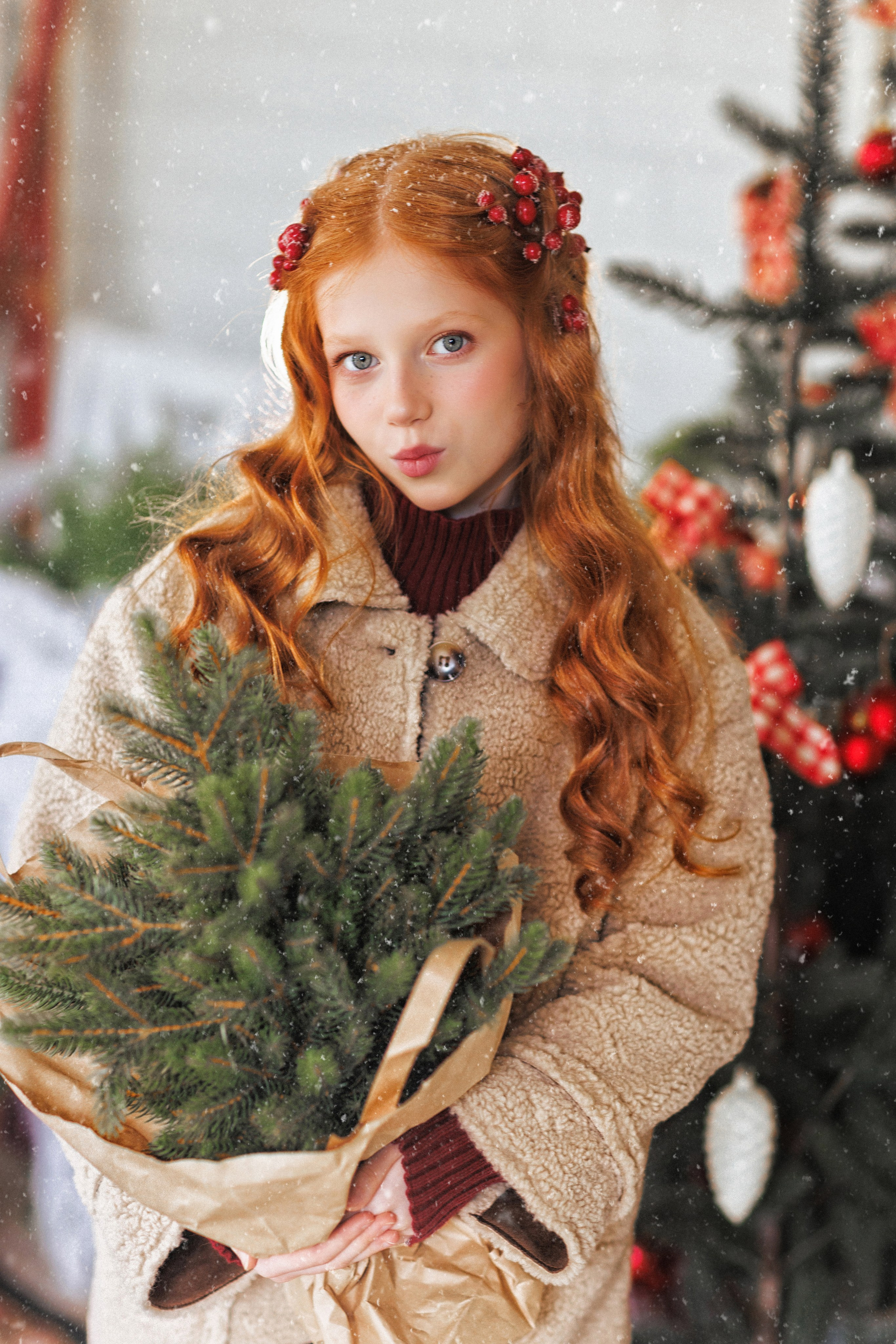 Новогодняя фотосессия с Рыжим пони, город Краснодар. Семейный и детский фотограф в Краснодаре Анна Трашкова